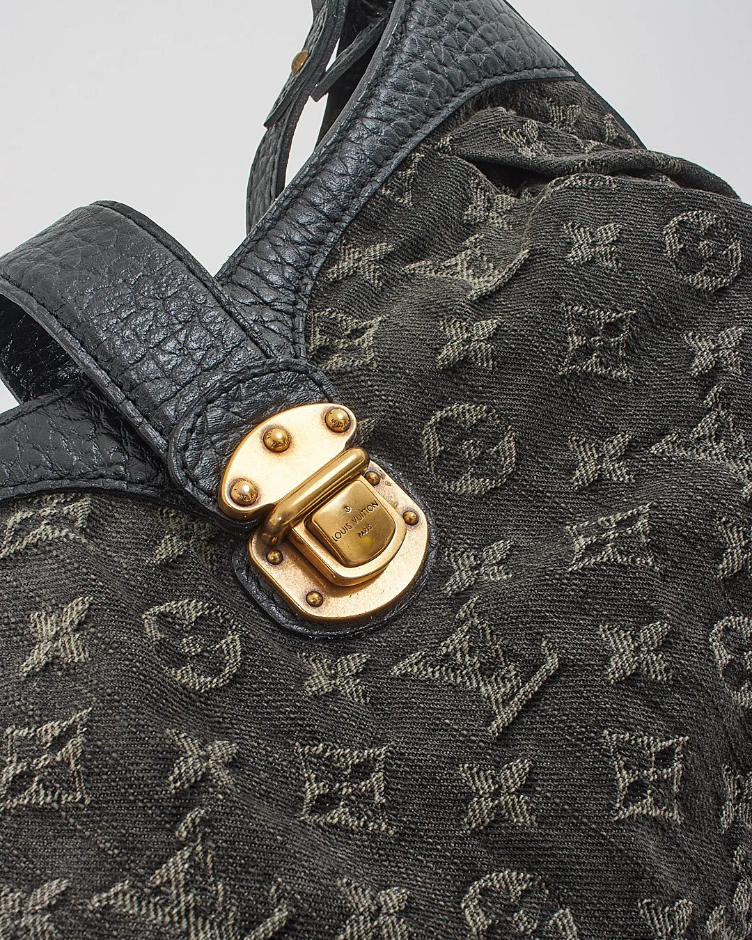 Louis Vuitton Black Monogram Denim Mahina XS Shoulder Bag