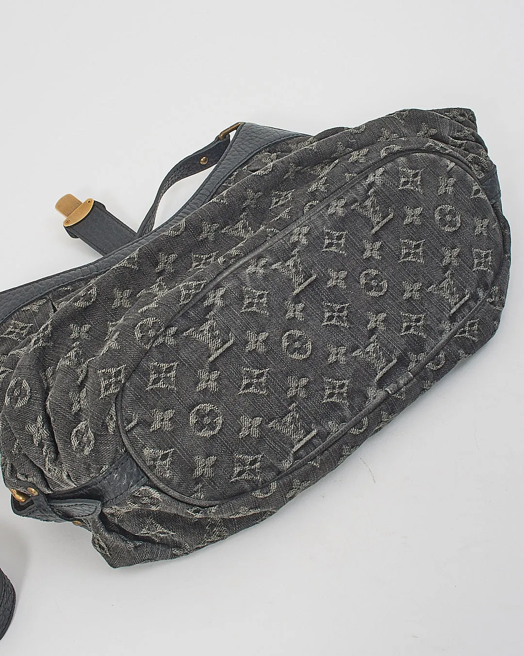 Louis Vuitton Black Monogram Denim Mahina XS Shoulder Bag