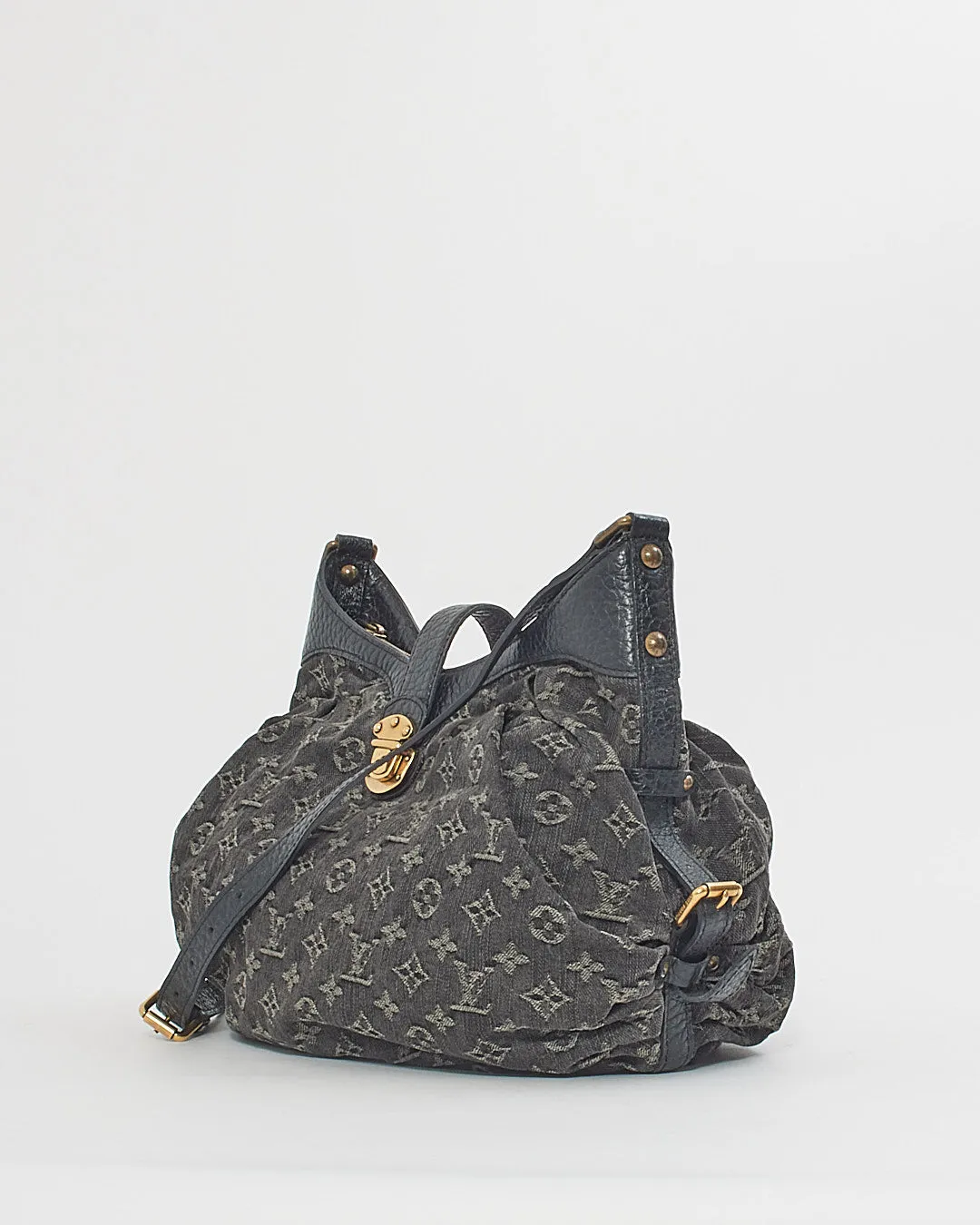 Louis Vuitton Black Monogram Denim Mahina XS Shoulder Bag