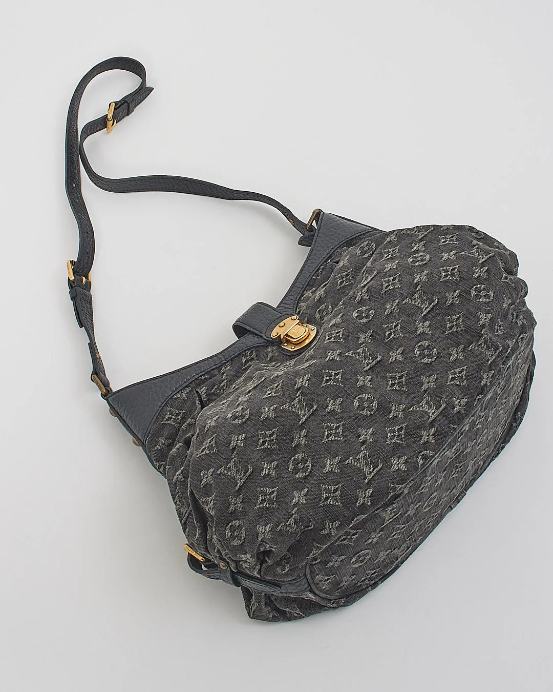 Louis Vuitton Black Monogram Denim Mahina XS Shoulder Bag