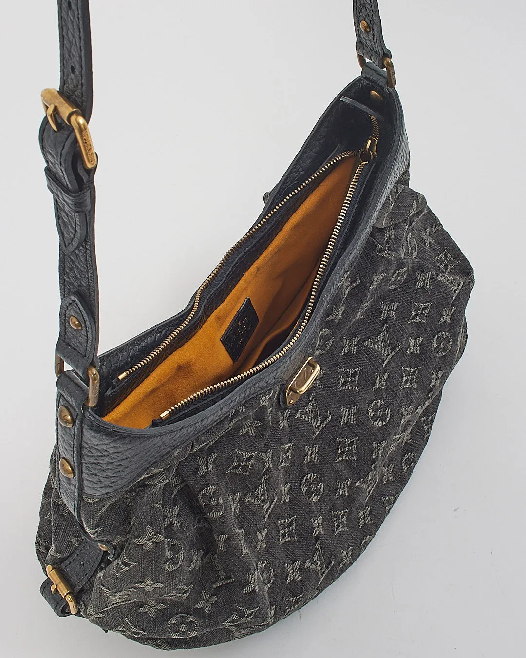 Louis Vuitton Black Monogram Denim Mahina XS Shoulder Bag