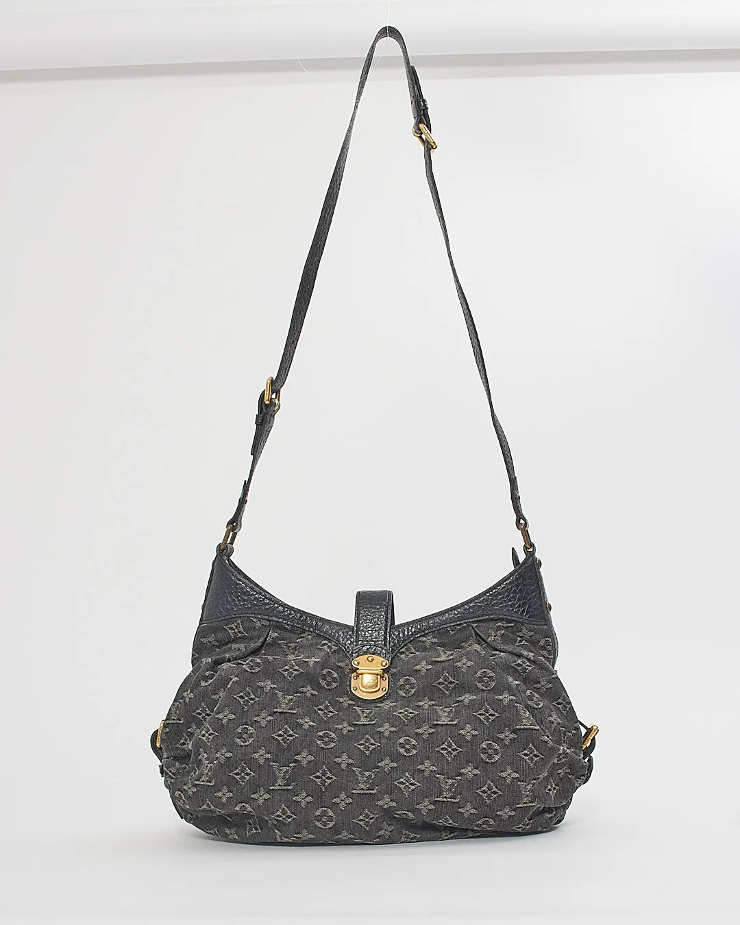Louis Vuitton Black Monogram Denim Mahina XS Shoulder Bag