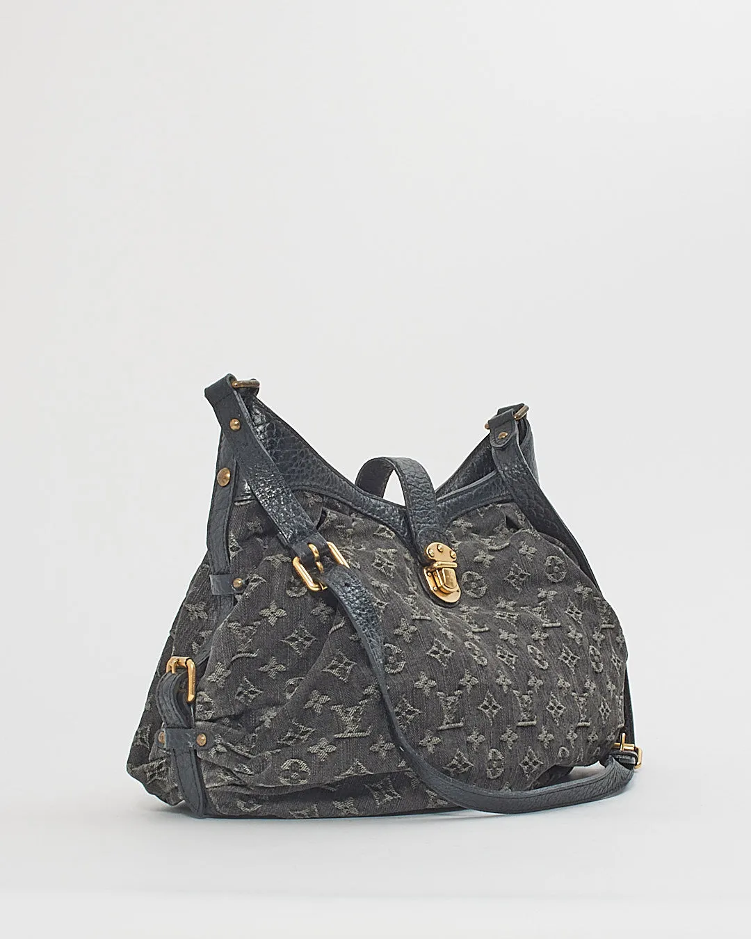 Louis Vuitton Black Monogram Denim Mahina XS Shoulder Bag