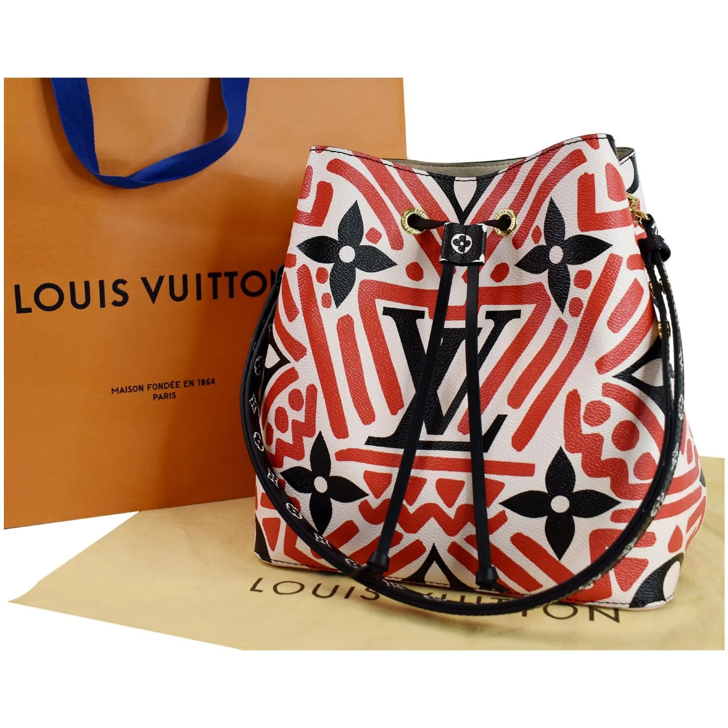 LOUIS VUITTON Crafty NeoNoe MM Monogram Canvas Shoulder Bag Red - 25% OFF