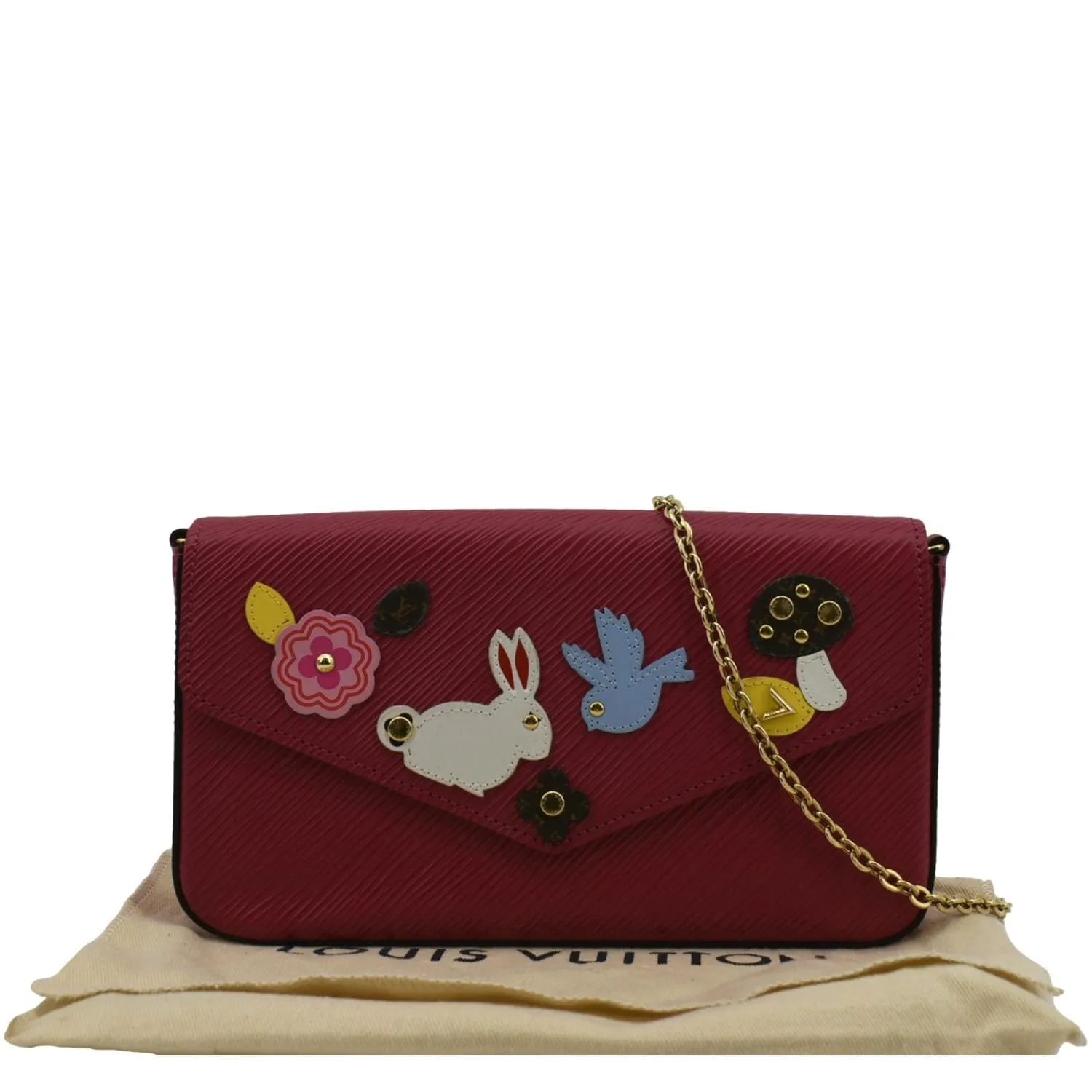 LOUIS VUITTON Easter Felicie Epi Leather Pochette Crossbody Bag Pink