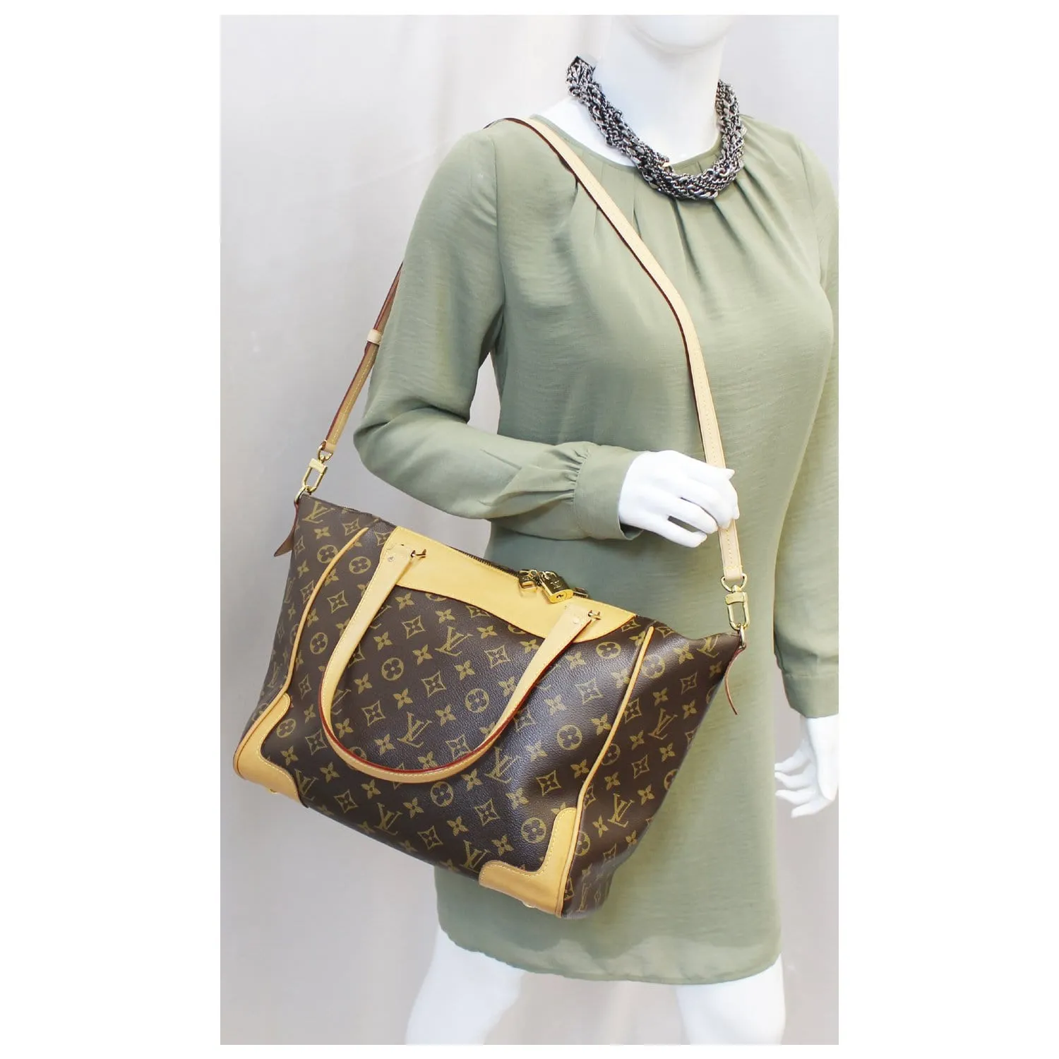 LOUIS VUITTON Estrela MM NM Monogram Canvas Brown Shoulder Bag