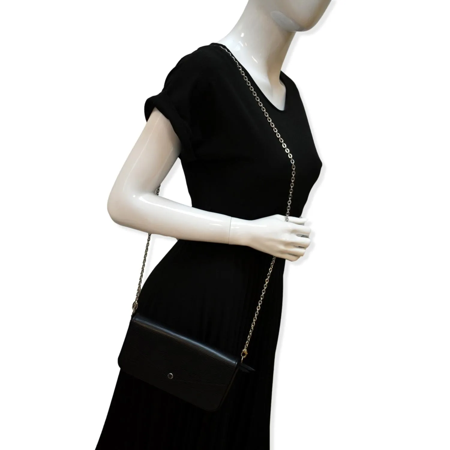 LOUIS VUITTON Felicie Pochette Epi Crossbody Bag Black - Hot Deals
