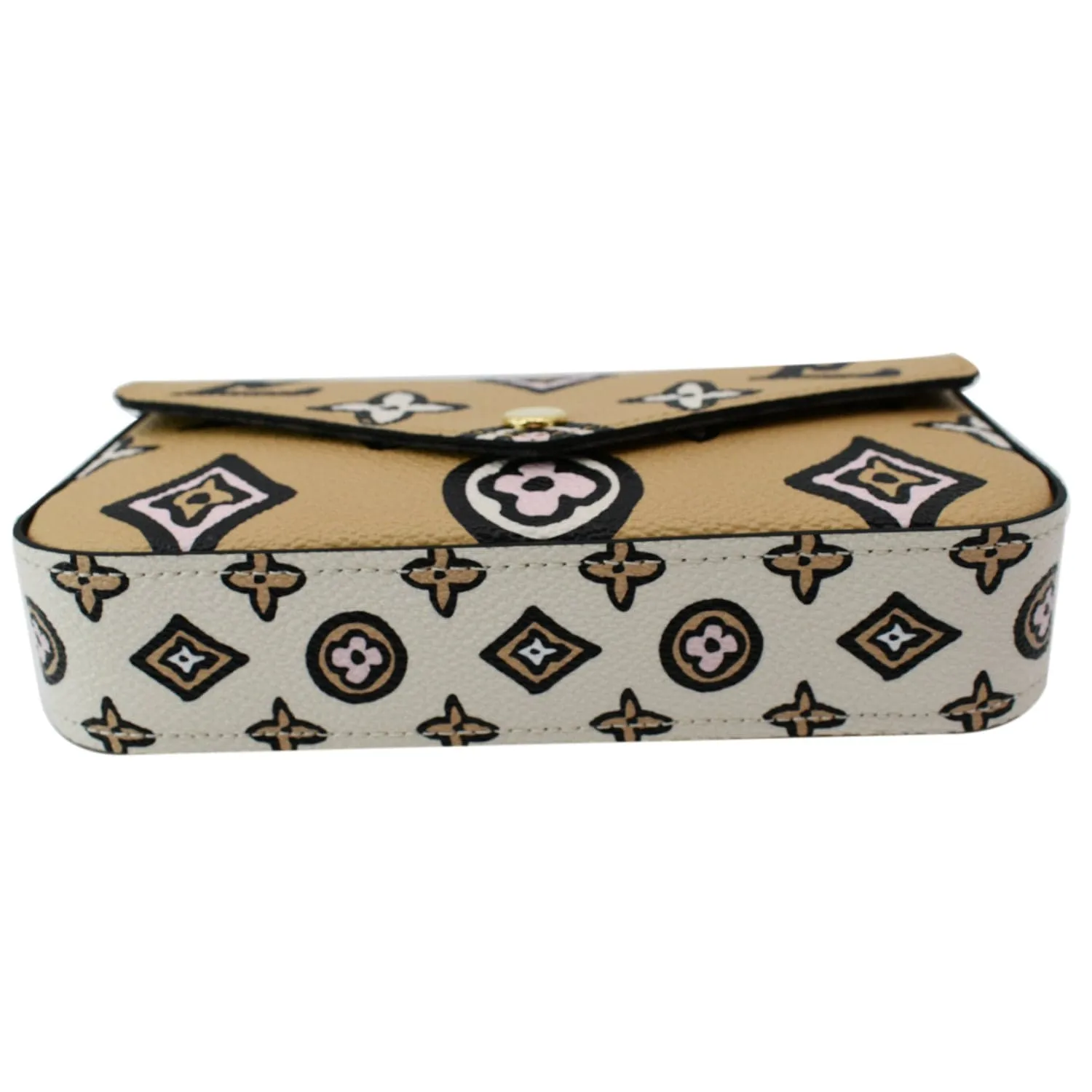 LOUIS VUITTON Felicie Strap & Go Pochette Monogram Canvas Crossbody Bag Arizona Beige