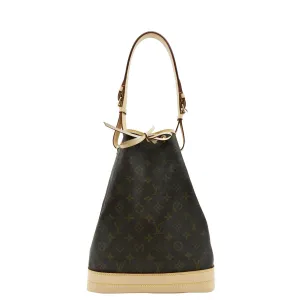 LOUIS VUITTON  Large Noe Monogram Canvas Shoulder Bag Brown