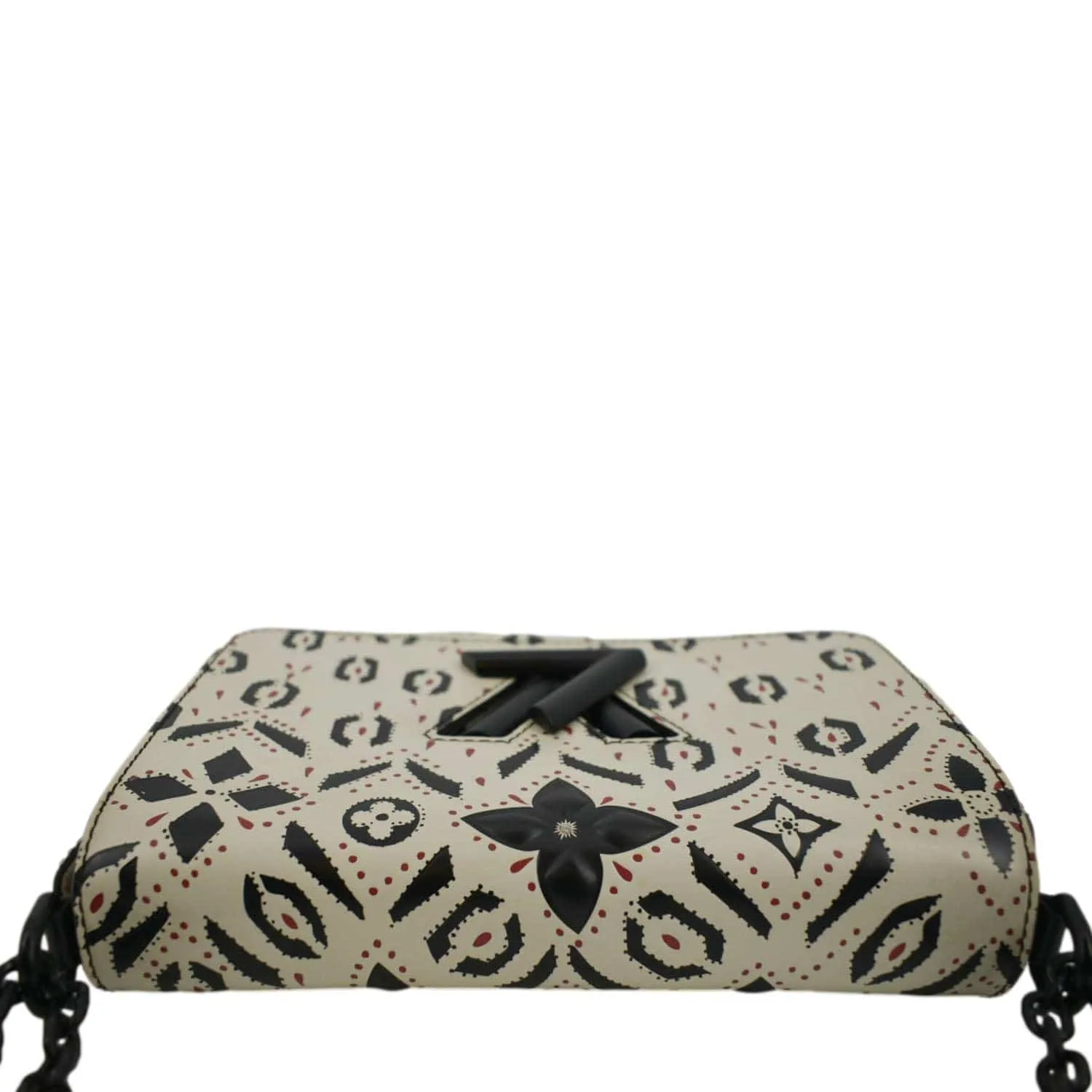 LOUIS VUITTON LV Twist Graphic MM Leather Shoulder Bag Black