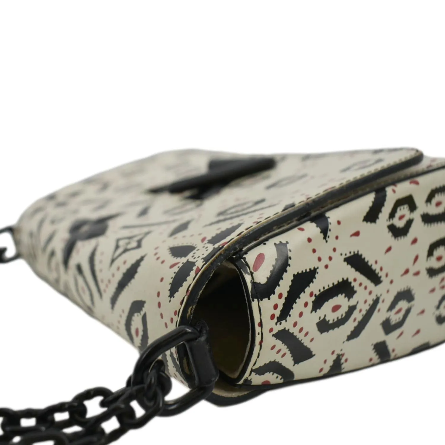 LOUIS VUITTON LV Twist Graphic MM Leather Shoulder Bag Black