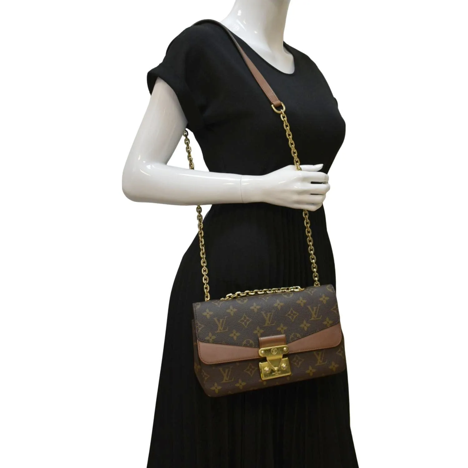 LOUIS VUITTON Marceau Monogram Canvas Shoulder Bag Tan
