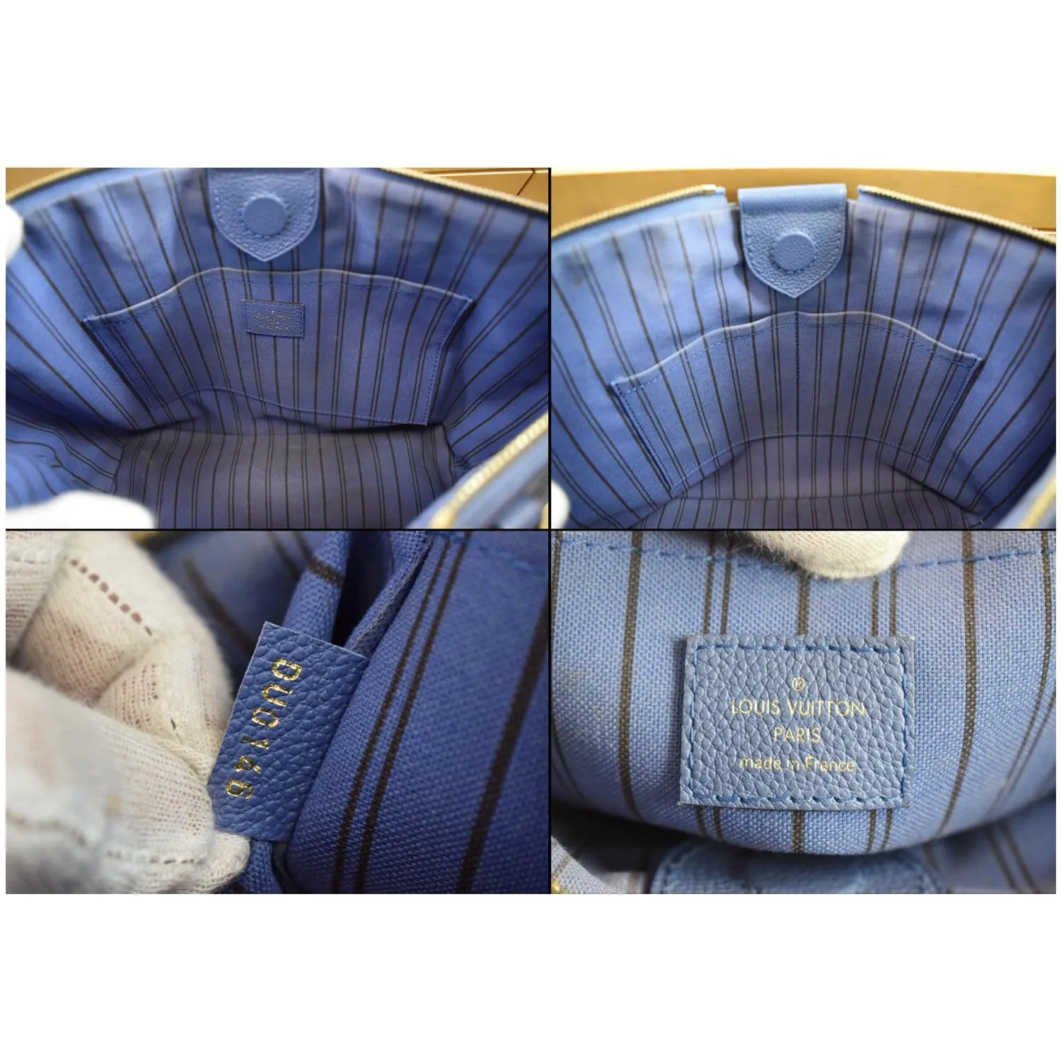 LOUIS VUITTON Mazarine MM Monogram Empreinte Shoulder Bag Blue
