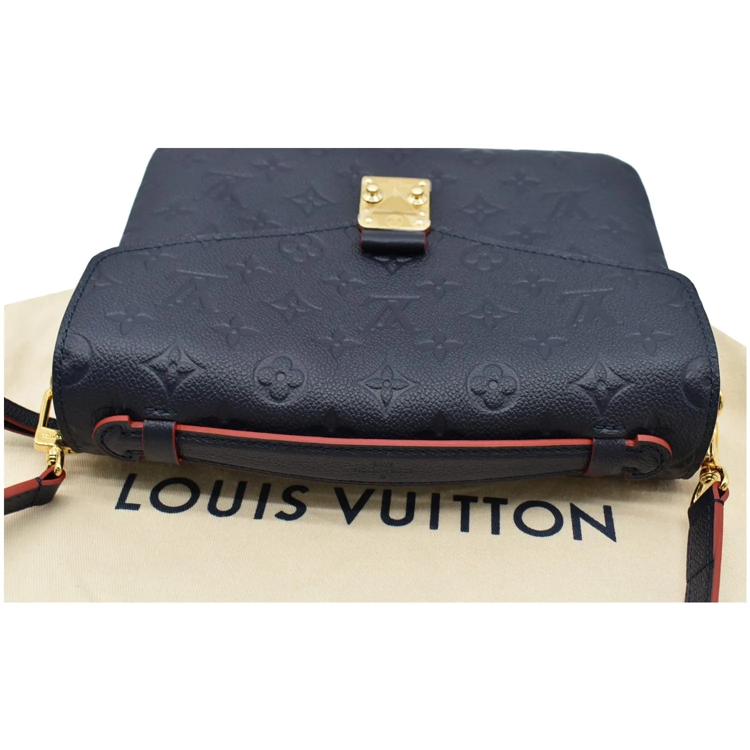LOUIS VUITTON Metis Pochette Empreinte Leather Crossbody Bag Blue