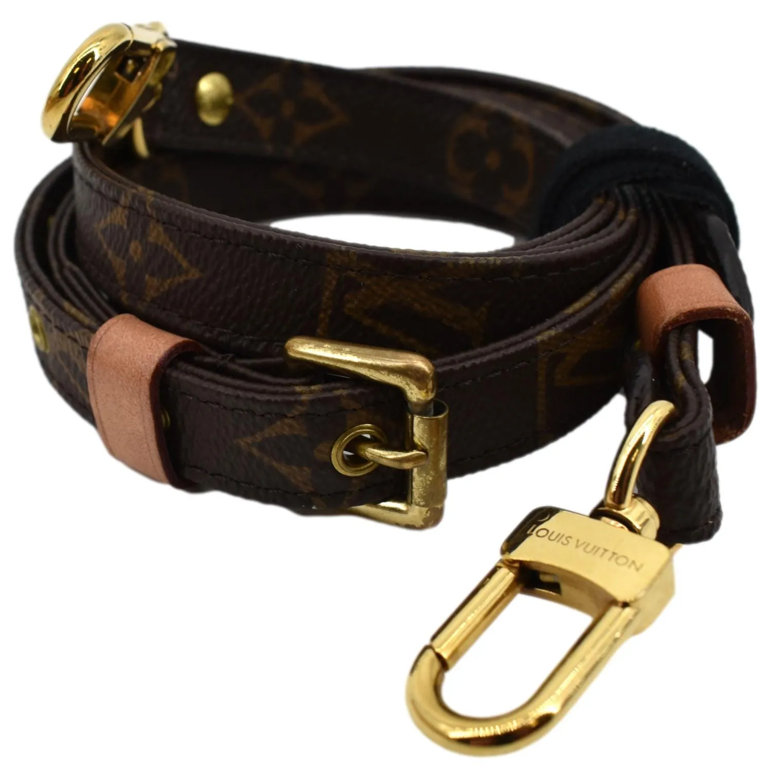 LOUIS VUITTON Monogram Canvas Shoulder Strap Brown