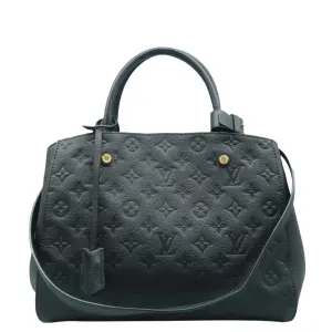LOUIS VUITTON Montaigne Monogram Empreinte Shoulder Bag Black