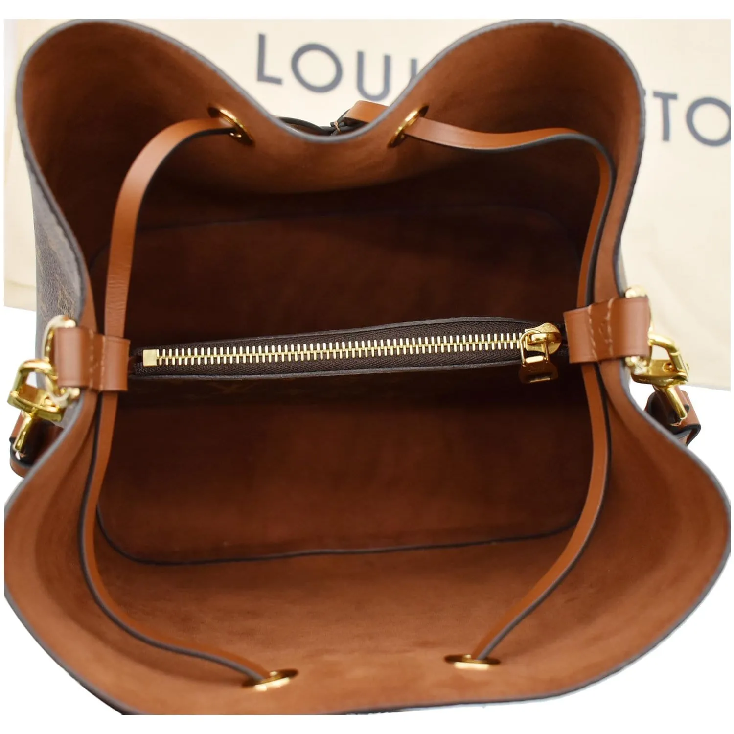LOUIS VUITTON NeoNoe Monogram Canvas Crossbody Bag Caramel