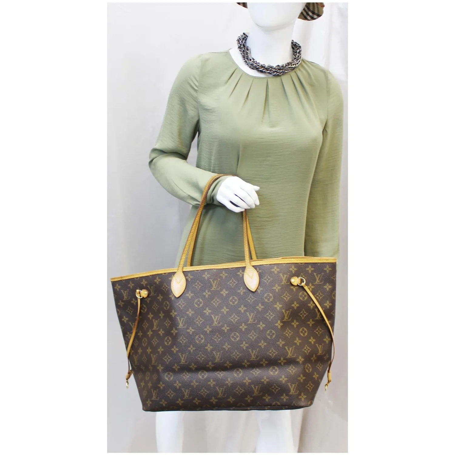 LOUIS VUITTON Neverfull GM Monogram Canvas Tote Shoulder Bag Brown