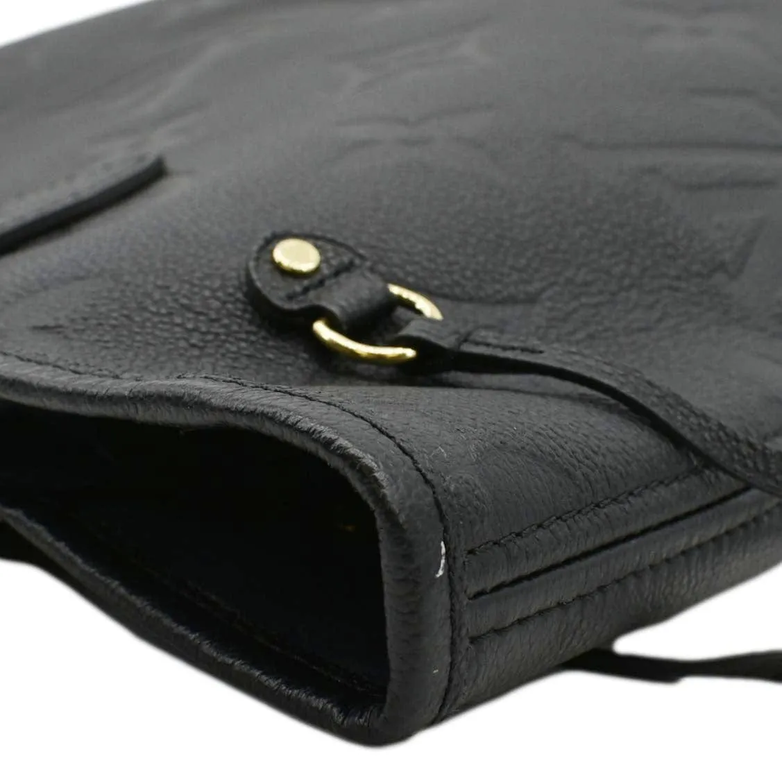 LOUIS VUITTON Neverfull MM Empreinte Leather Tote Shoulder Bag Black