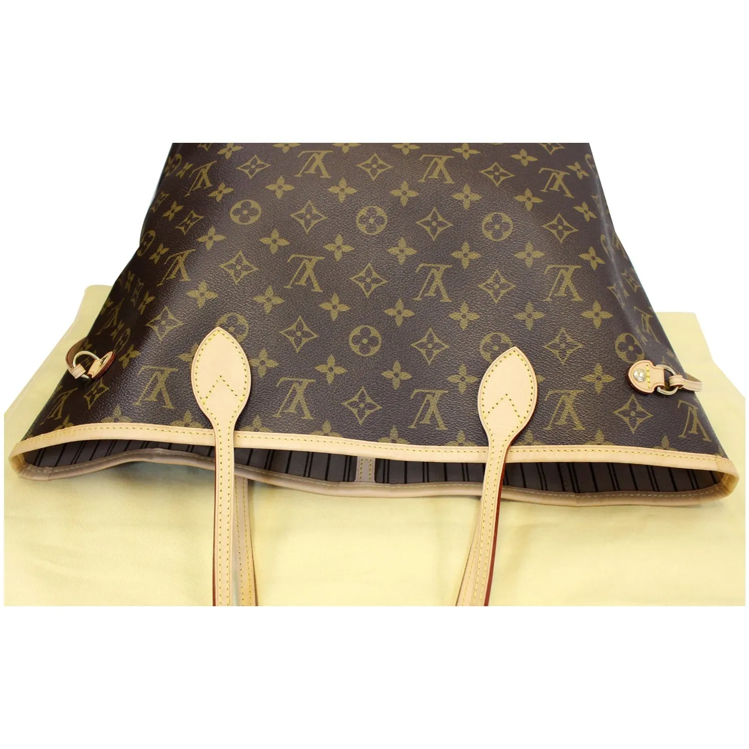 LOUIS VUITTON Neverfull MM Monogram Canvas Tote Shoulder Bag Brown