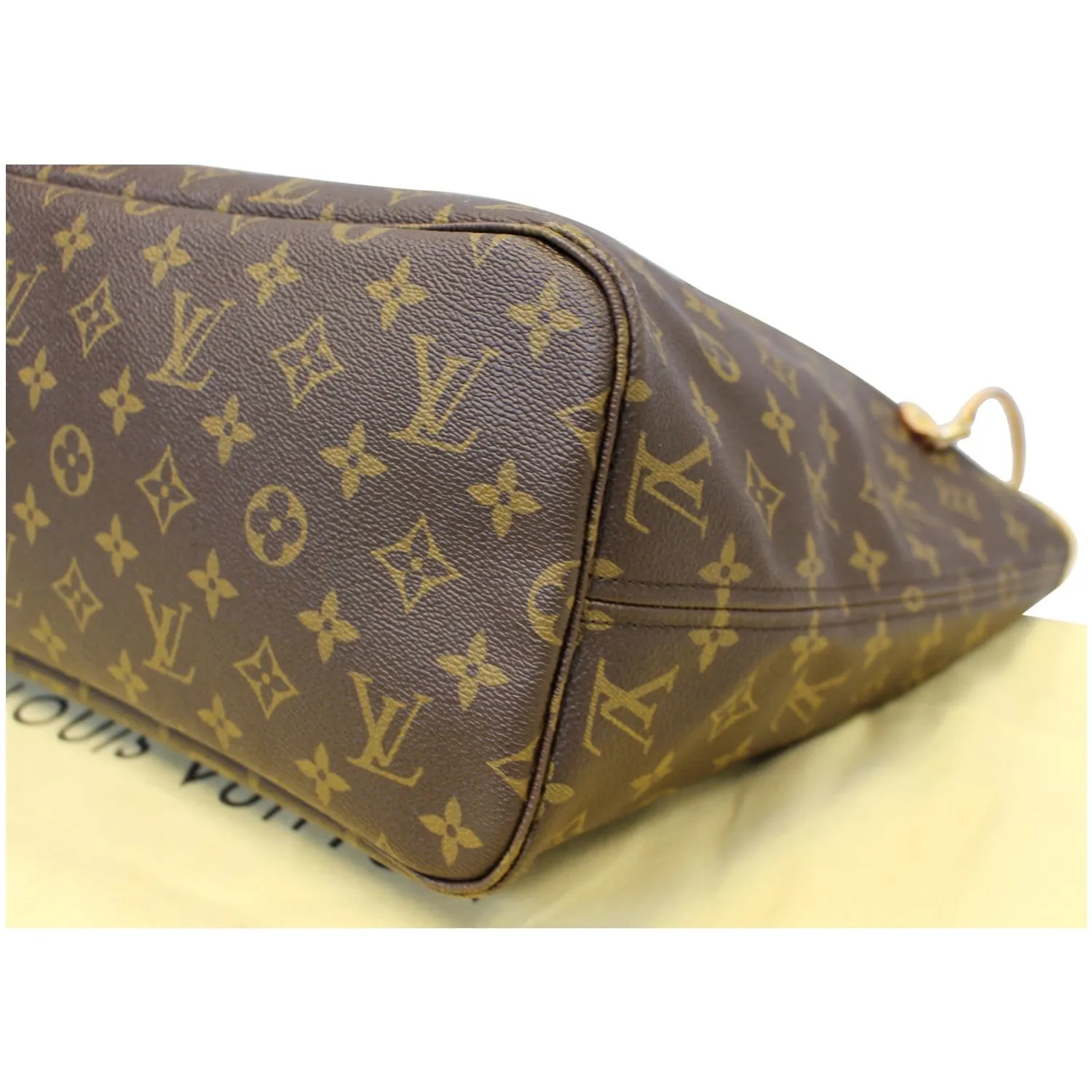 LOUIS VUITTON Neverfull MM Monogram Canvas Tote Shoulder Bag Brown