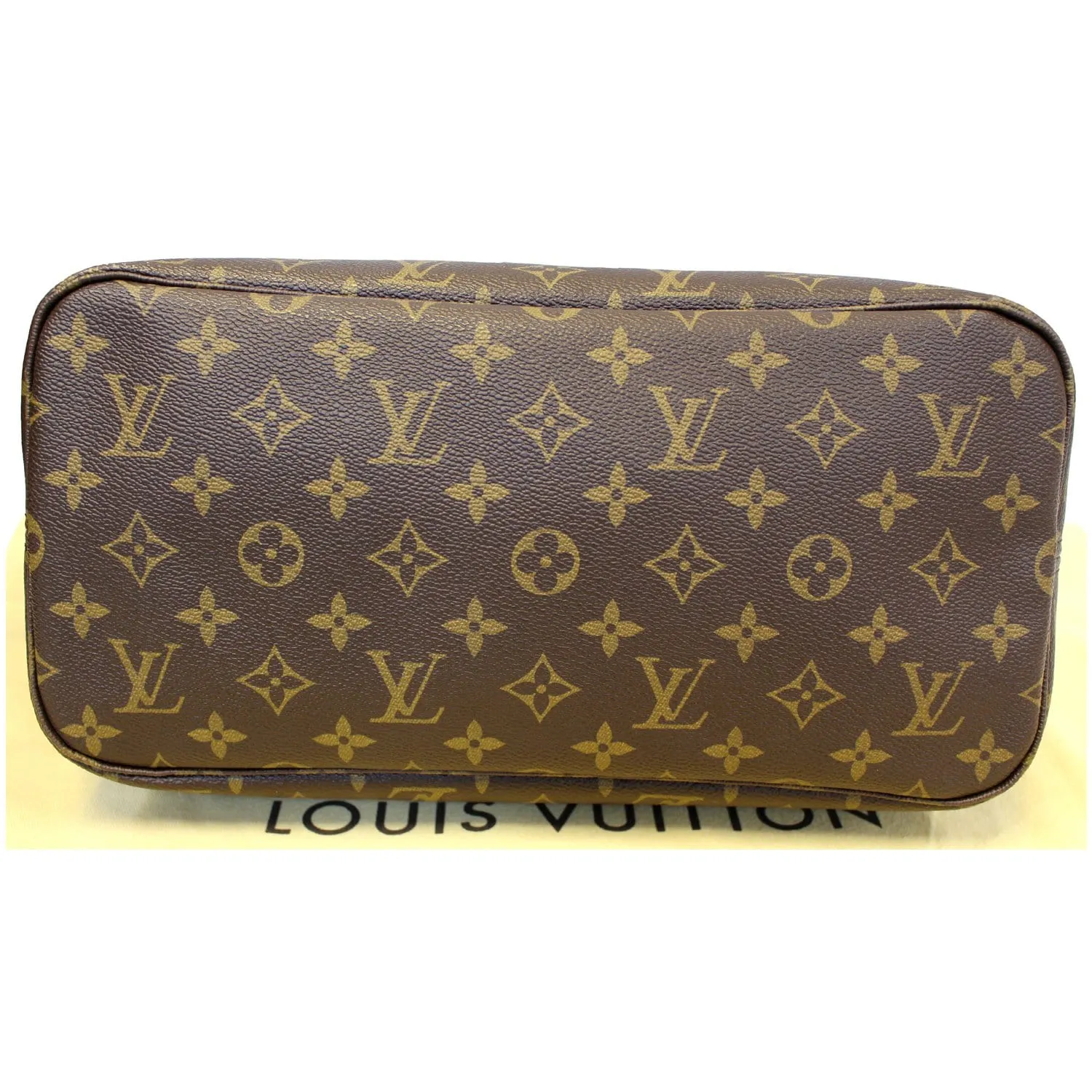 LOUIS VUITTON Neverfull MM Monogram Canvas Tote Shoulder Bag Brown