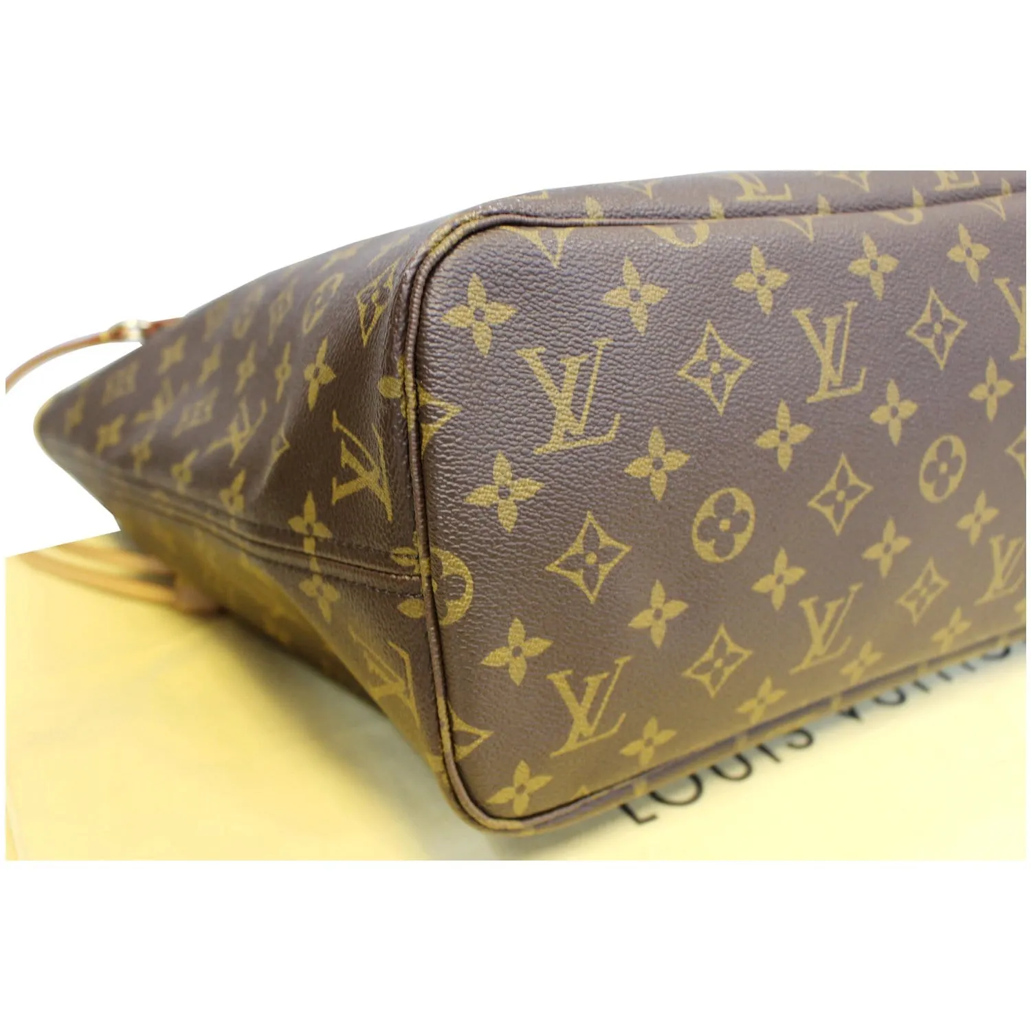 LOUIS VUITTON Neverfull MM Monogram Canvas Tote Shoulder Bag Brown