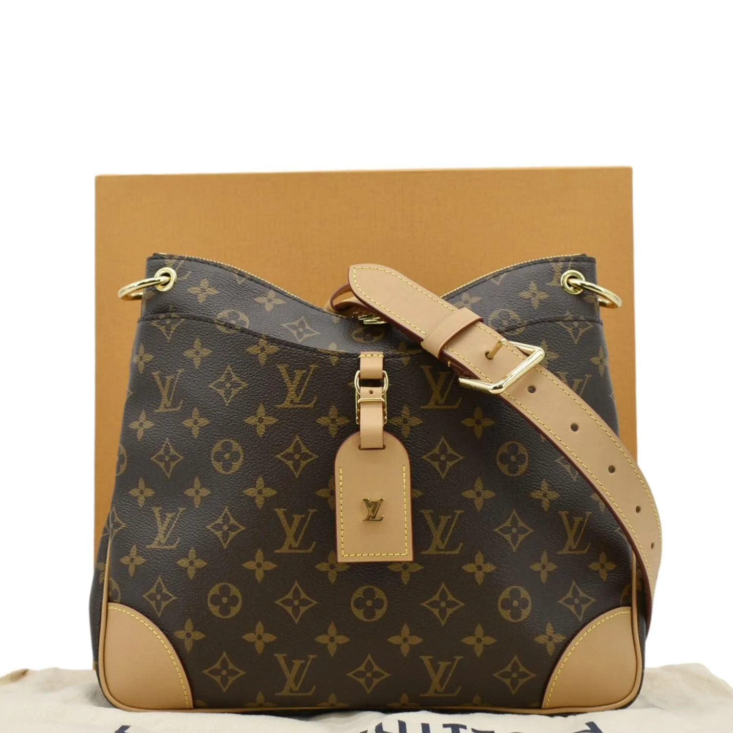 LOUIS VUITTON Odeon NM MM Monogram Canvas Shoulder Bag Brown