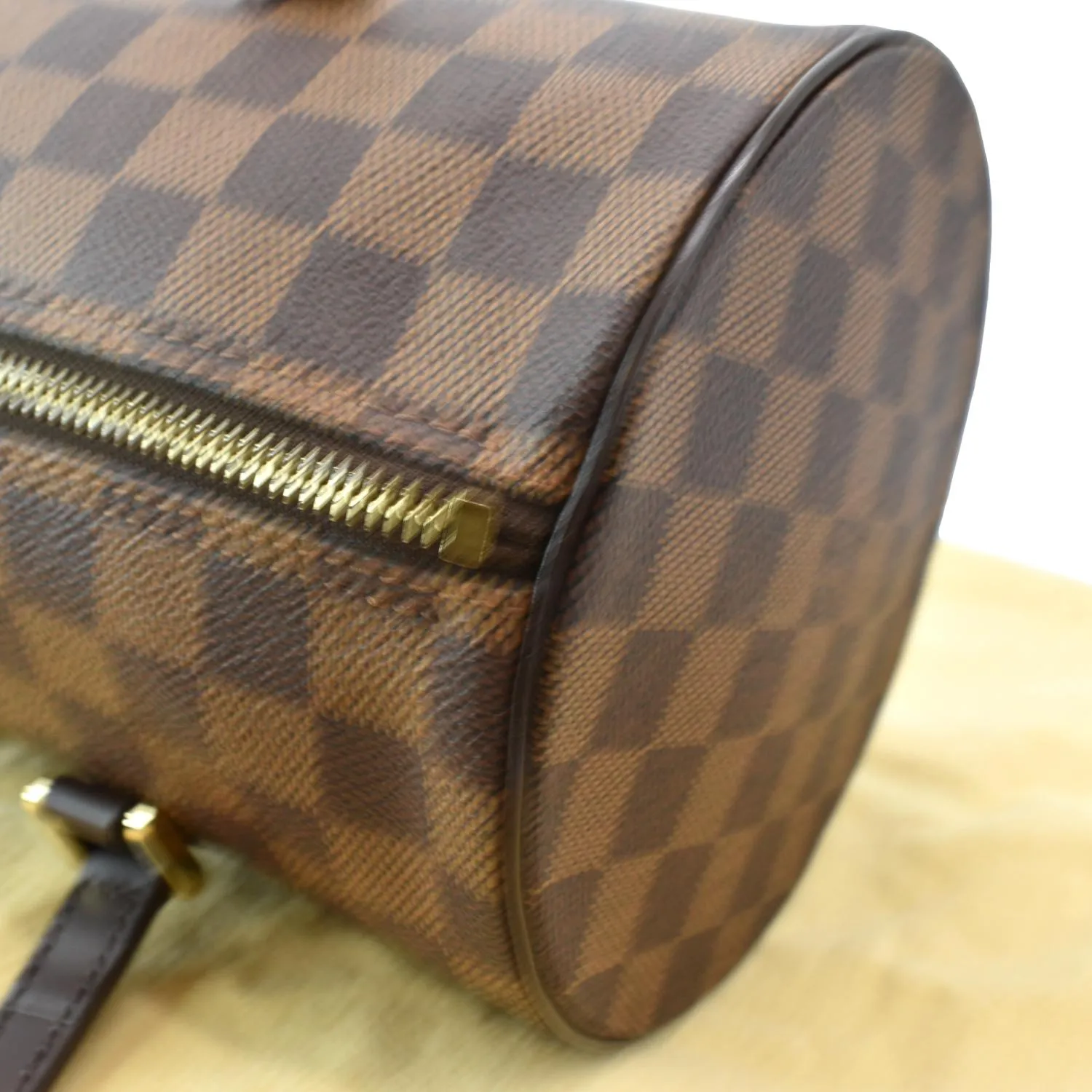 LOUIS VUITTON Papillon Damier Ebene Shoulder Bag Brown