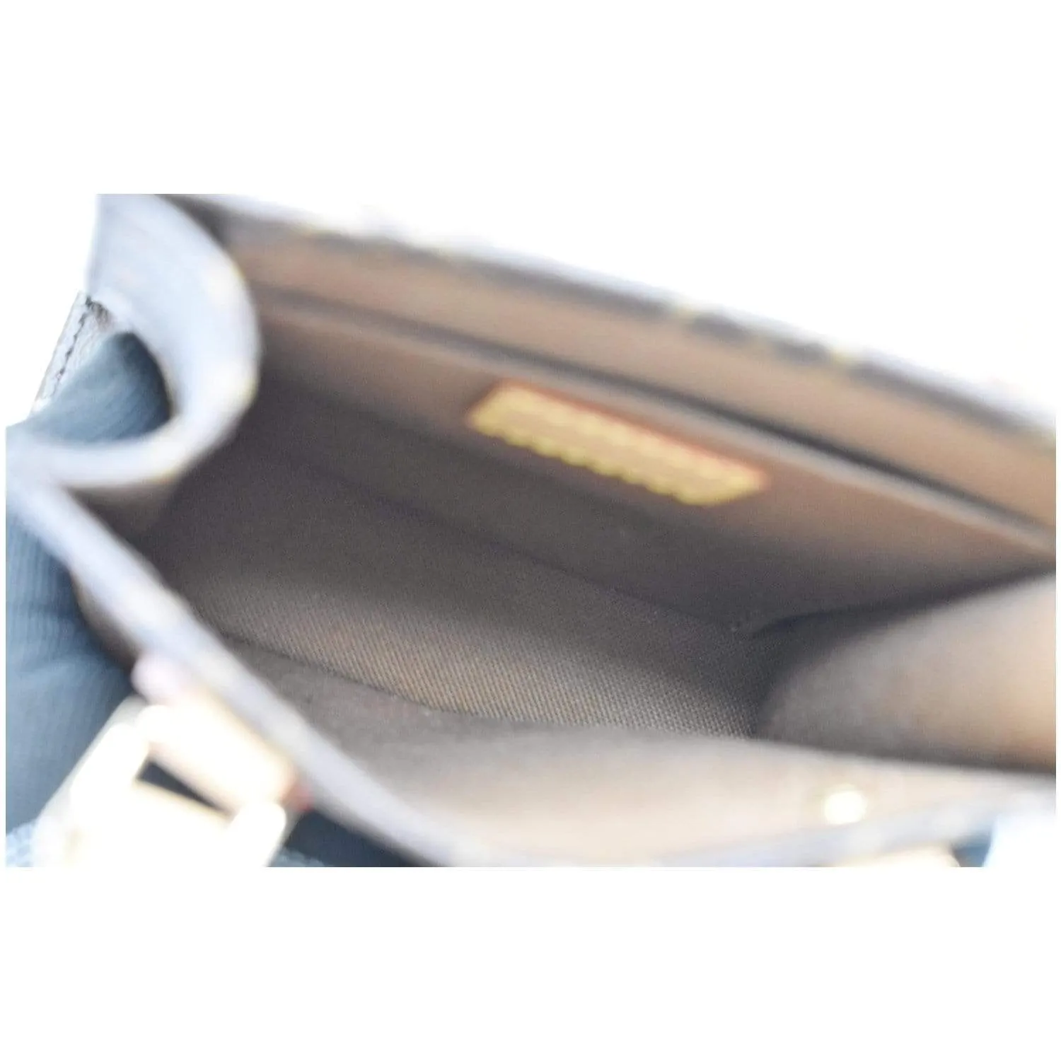 LOUIS VUITTON Petit Sac Plat Monogram Canvas Shoulder Bag Brown