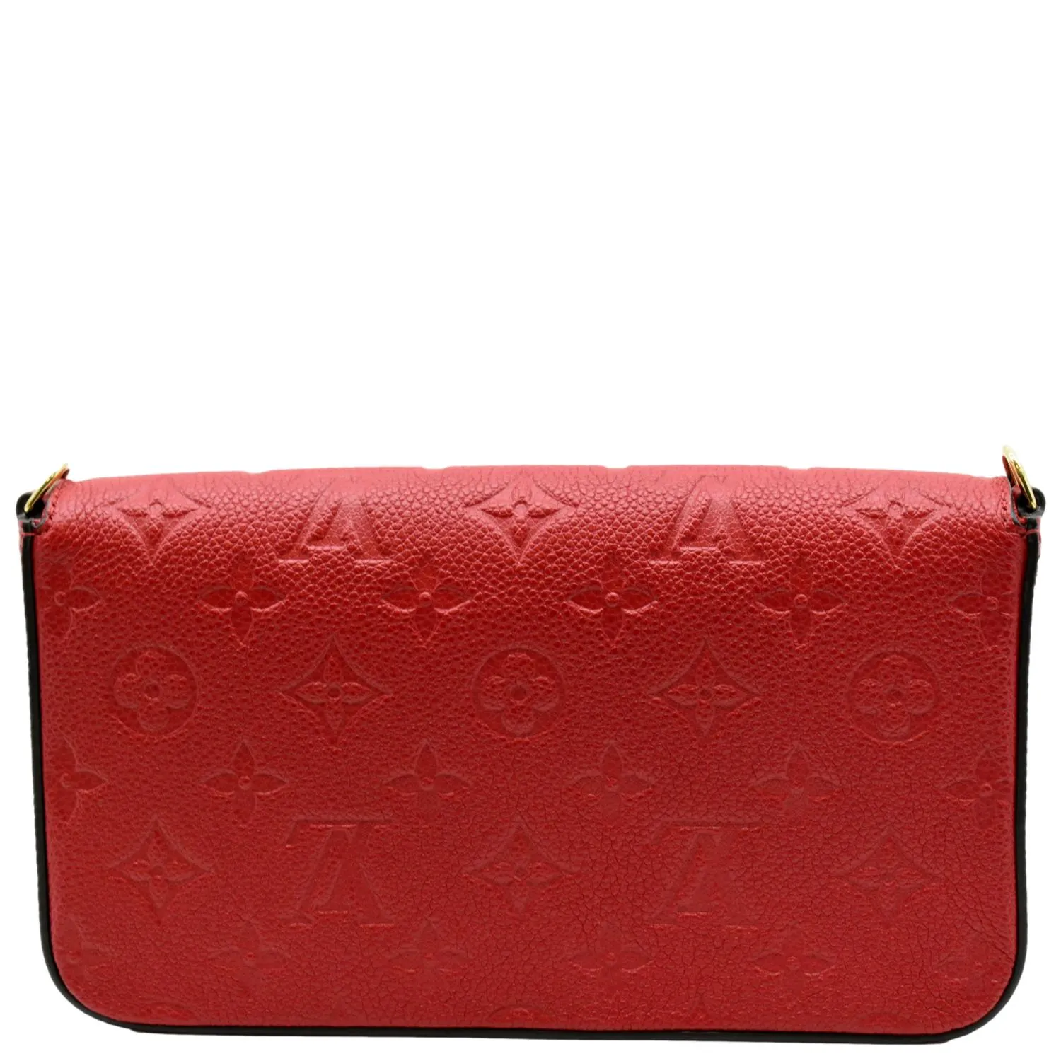 LOUIS VUITTON Pochette Felicie Monogram Empreinte Chain Wallet Red