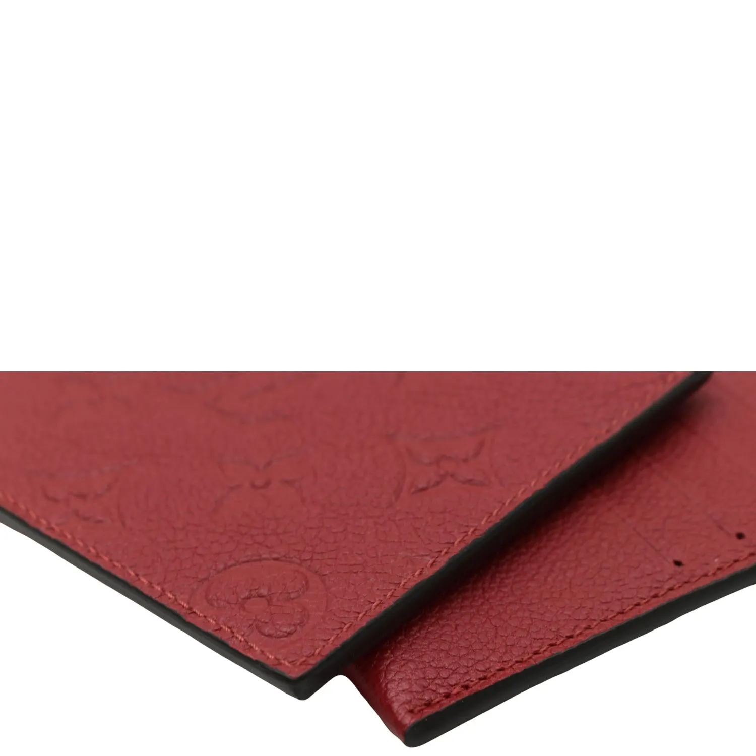 LOUIS VUITTON Pochette Felicie Monogram Empreinte Chain Wallet Red