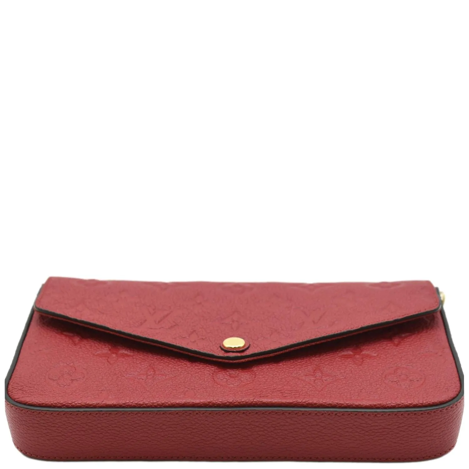 LOUIS VUITTON Pochette Felicie Monogram Empreinte Chain Wallet Red