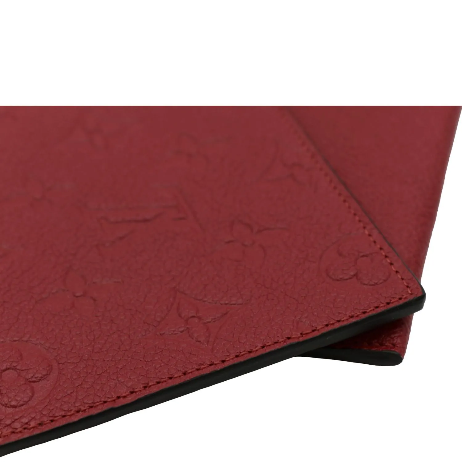 LOUIS VUITTON Pochette Felicie Monogram Empreinte Chain Wallet Red