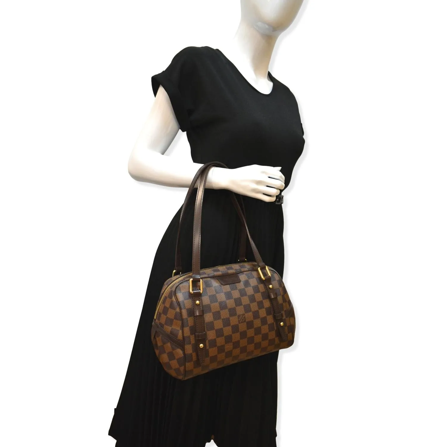 LOUIS VUITTON Rivington PM Damier Ebene Shoulder Bag Brown