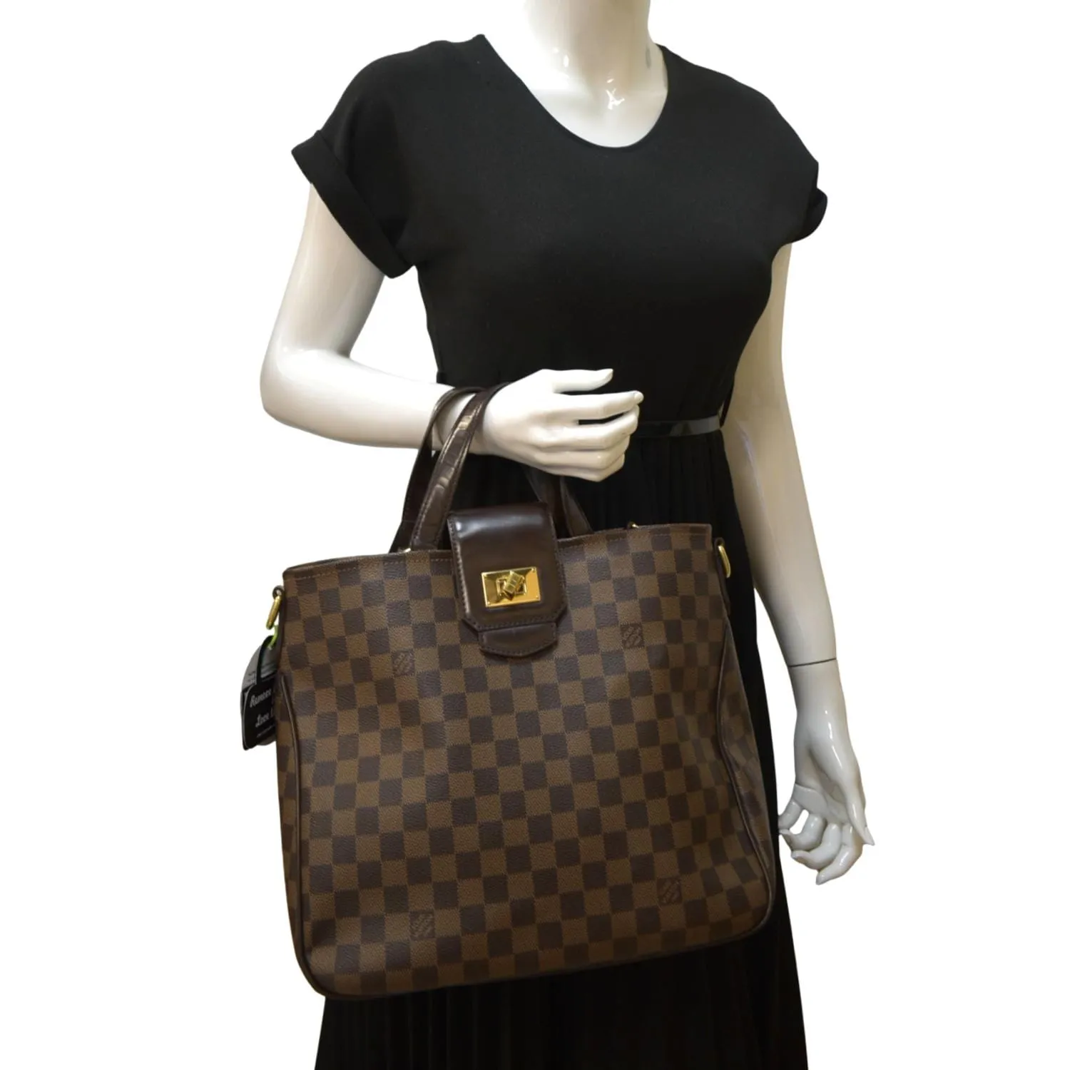 LOUIS VUITTON Roseberry Cabas Damier Ebene Shoulder Bag Brown