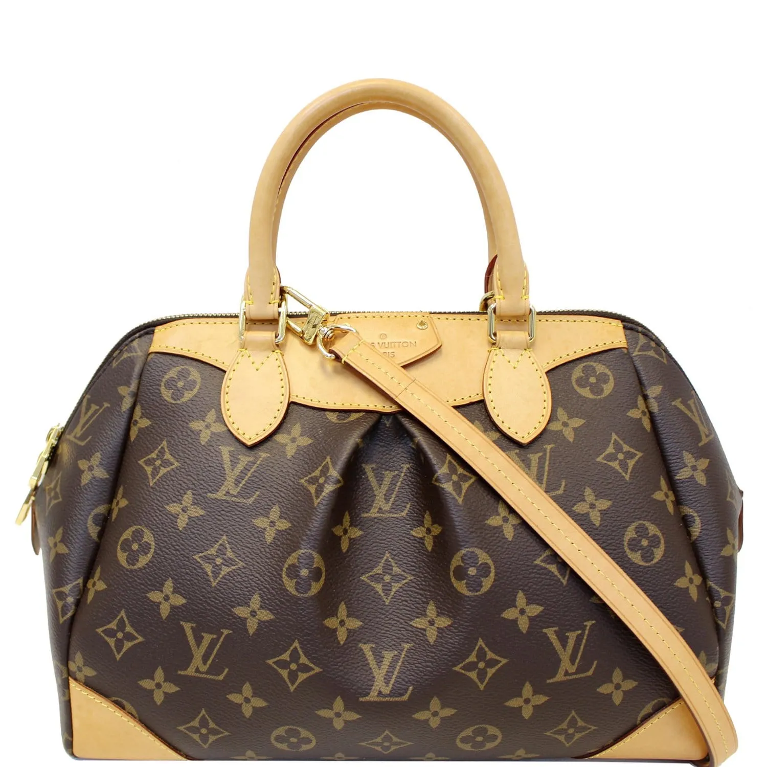 LOUIS VUITTON Segur Monogram Canvas Shoulder Handbag Brown