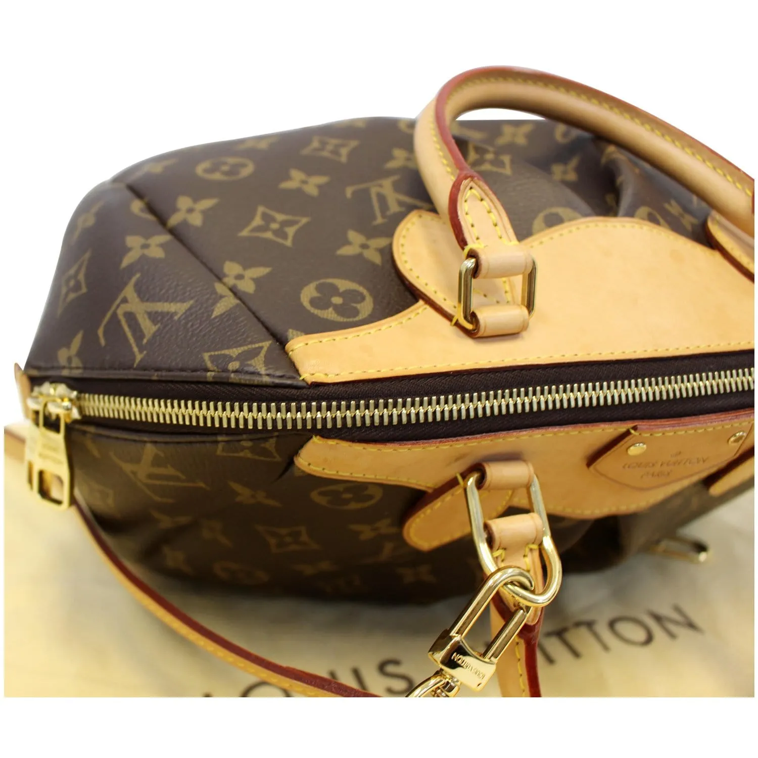 LOUIS VUITTON Segur Monogram Canvas Shoulder Handbag Brown