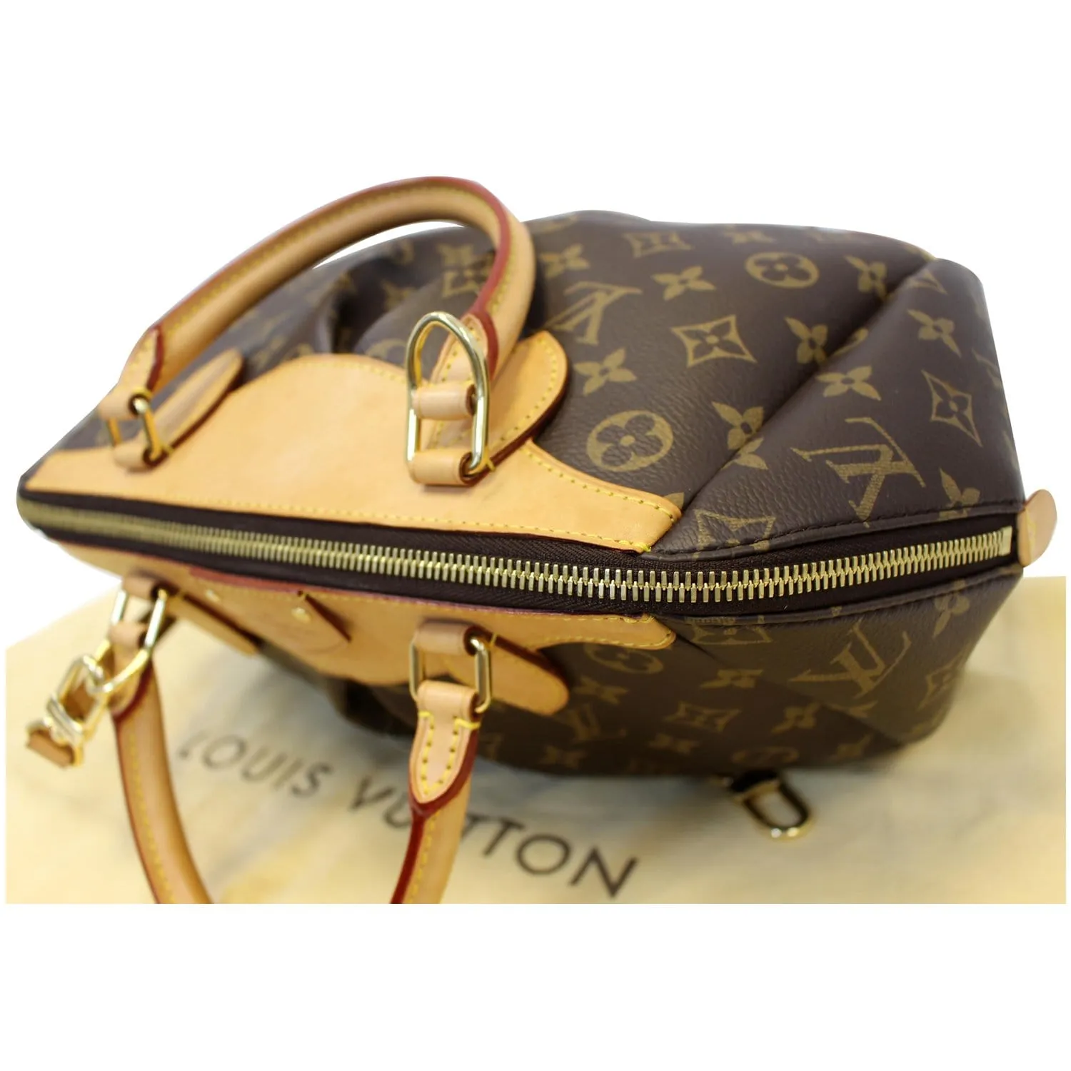 LOUIS VUITTON Segur Monogram Canvas Shoulder Handbag Brown