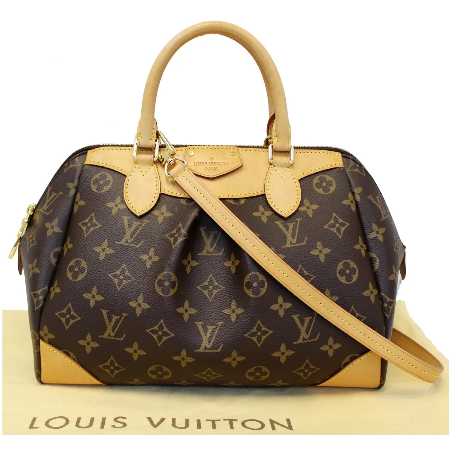 LOUIS VUITTON Segur Monogram Canvas Shoulder Handbag Brown