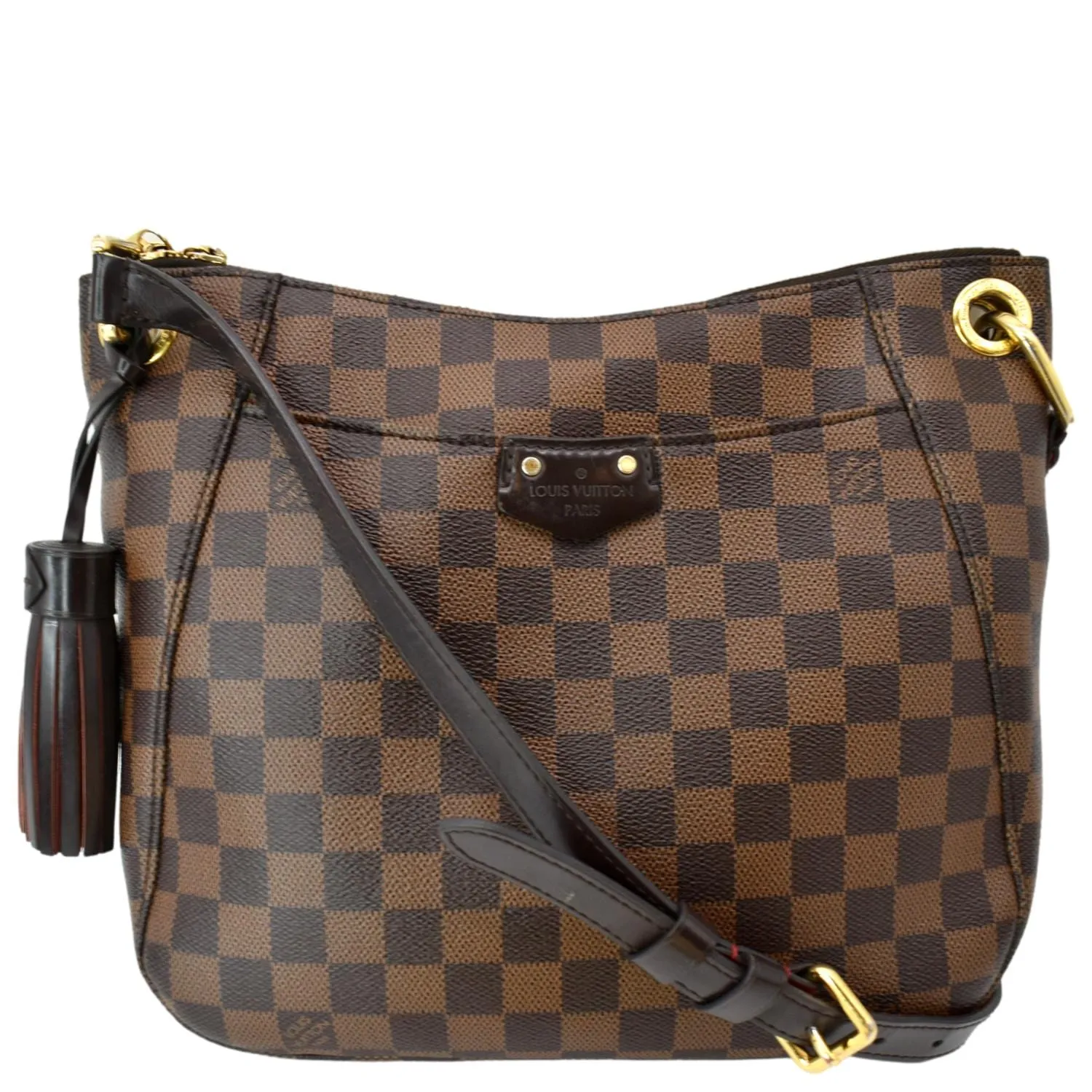 LOUIS VUITTON South Bank Besace Damier Ebene Crossbody Bag Brown
