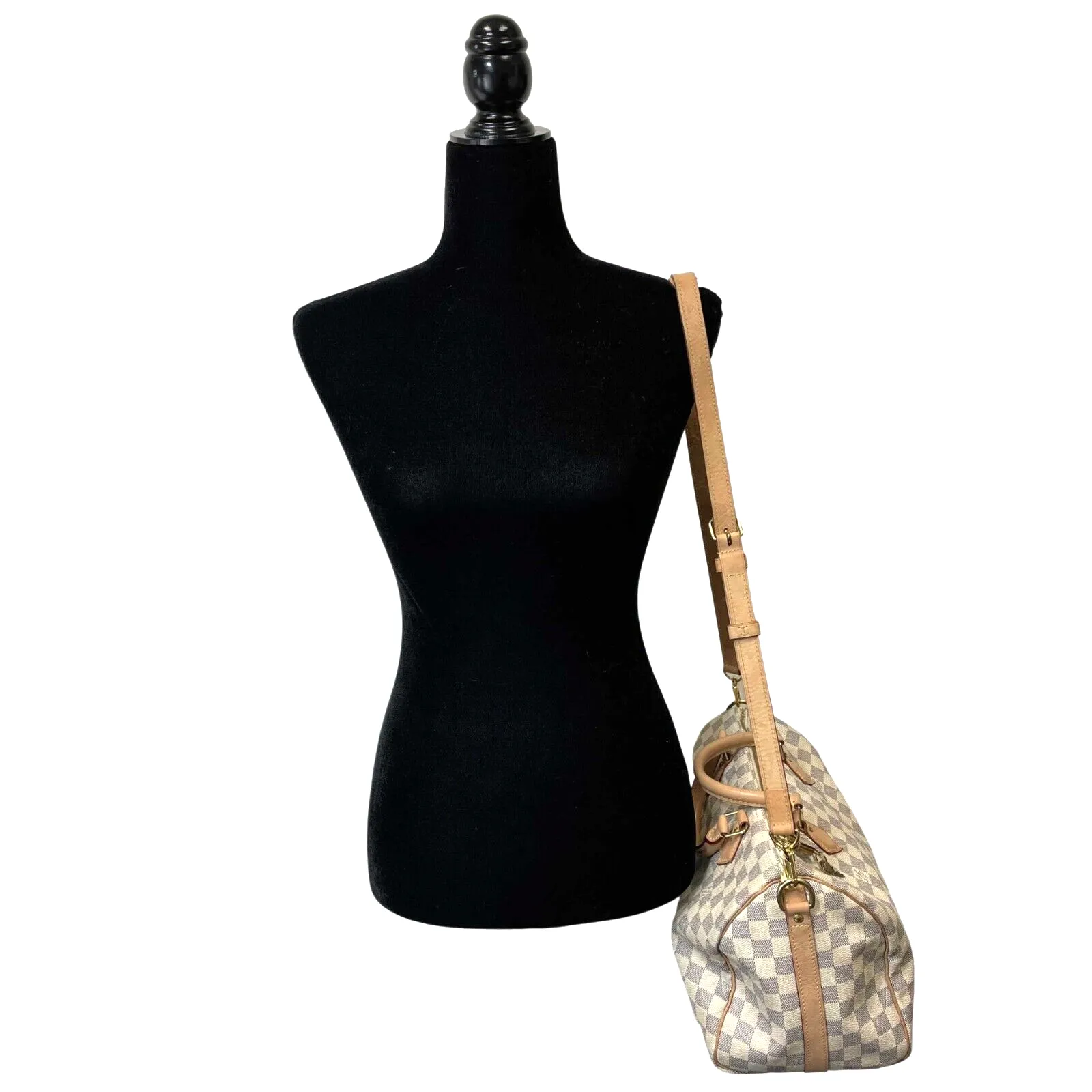 Louis Vuitton Speedy 35 Bandouliere Damier Azure / Top Handle w/ Strap