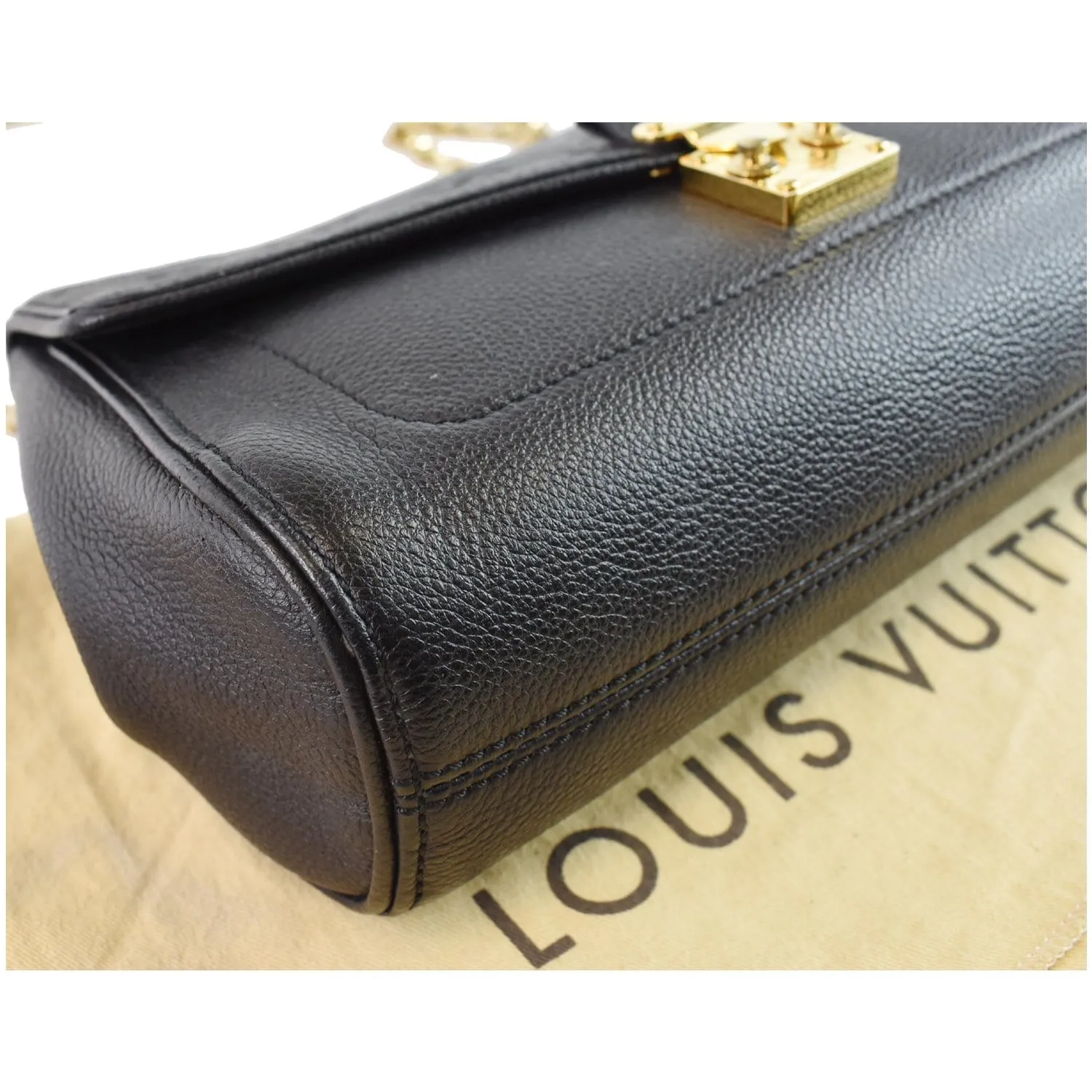 LOUIS VUITTON St Germain MM Monogram Empreinte Leather Shoulder Bag Black