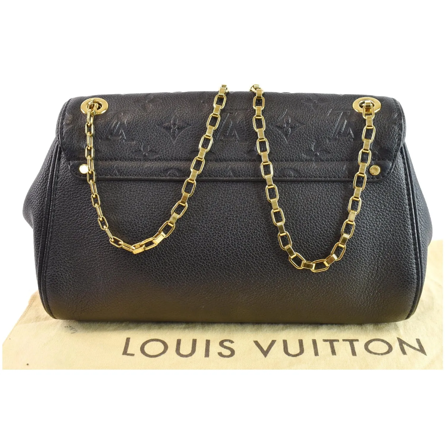 LOUIS VUITTON St Germain MM Monogram Empreinte Leather Shoulder Bag Black