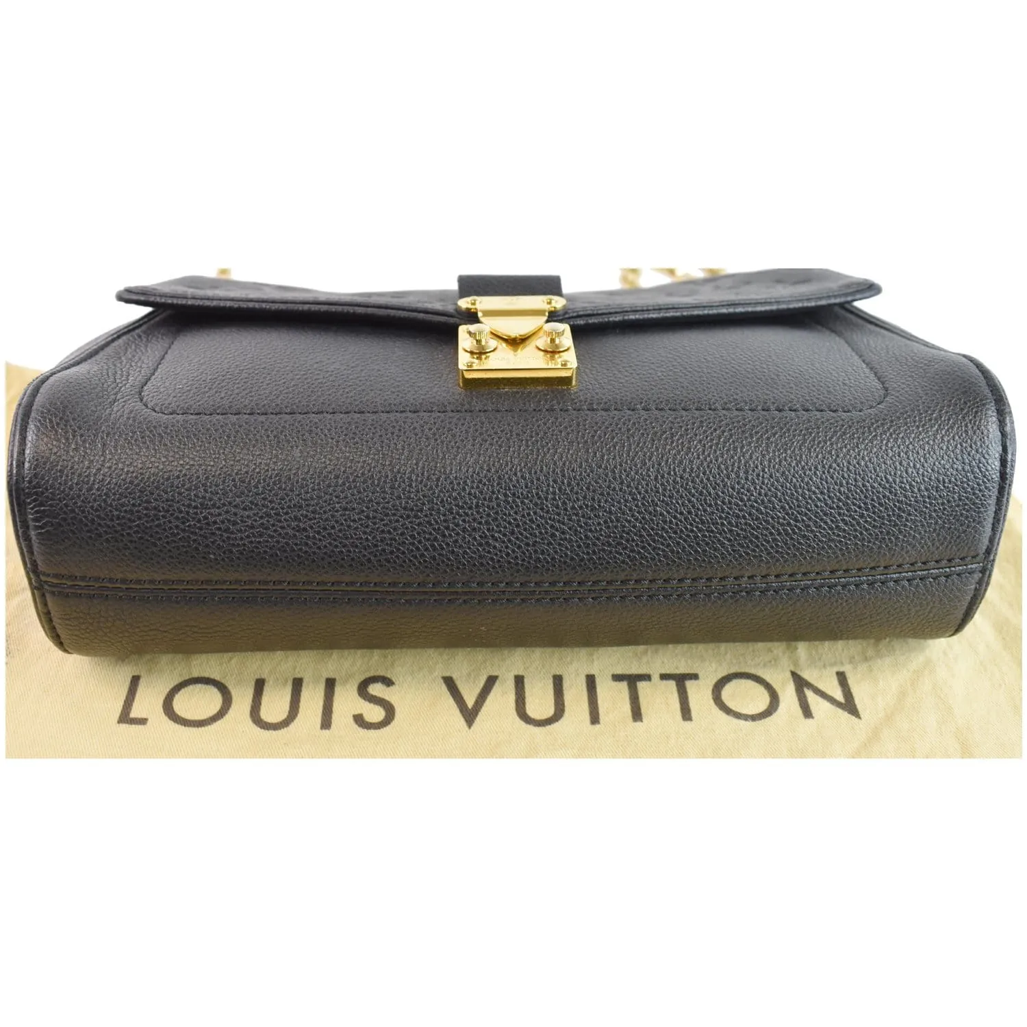 LOUIS VUITTON St Germain MM Monogram Empreinte Leather Shoulder Bag Black