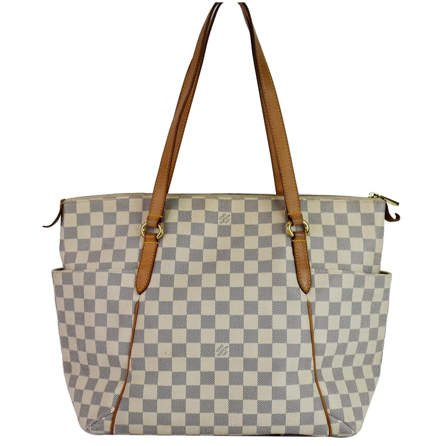 LOUIS VUITTON Totally MM Damier Azur Shoulder Bag White