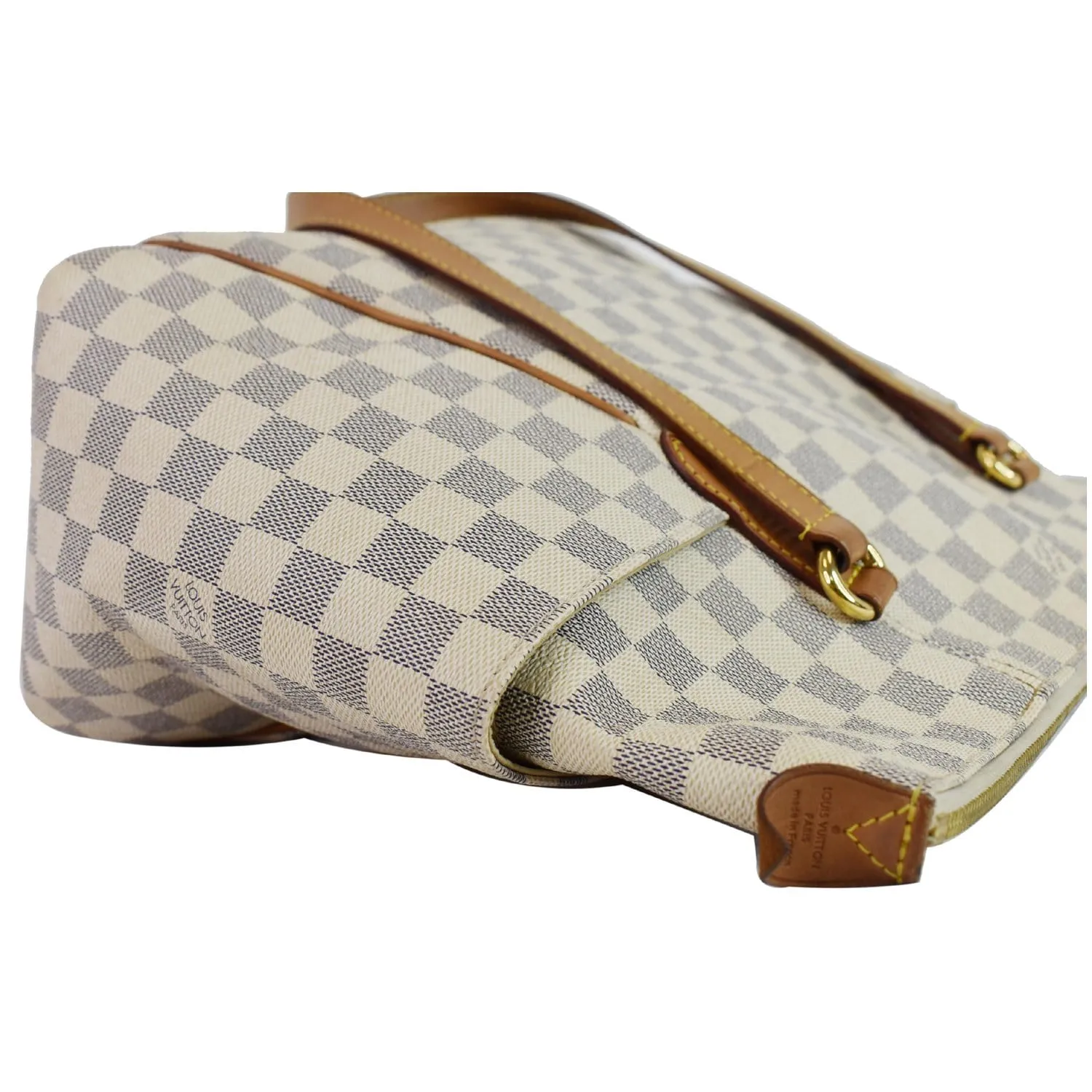 LOUIS VUITTON Totally MM Damier Azur Shoulder Bag White