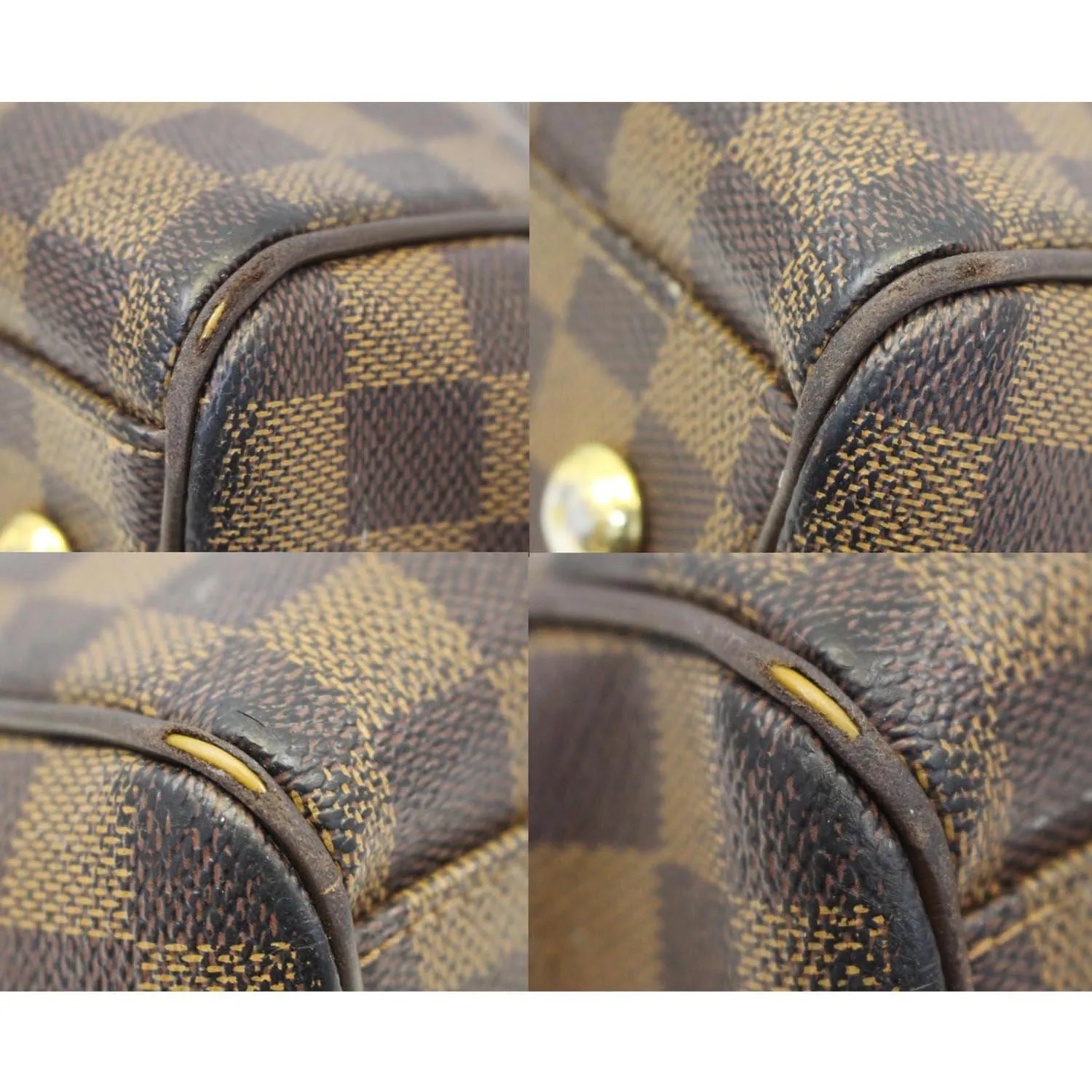 LOUIS VUITTON Trevi PM Damier Ebene Shoulder Bag Brown