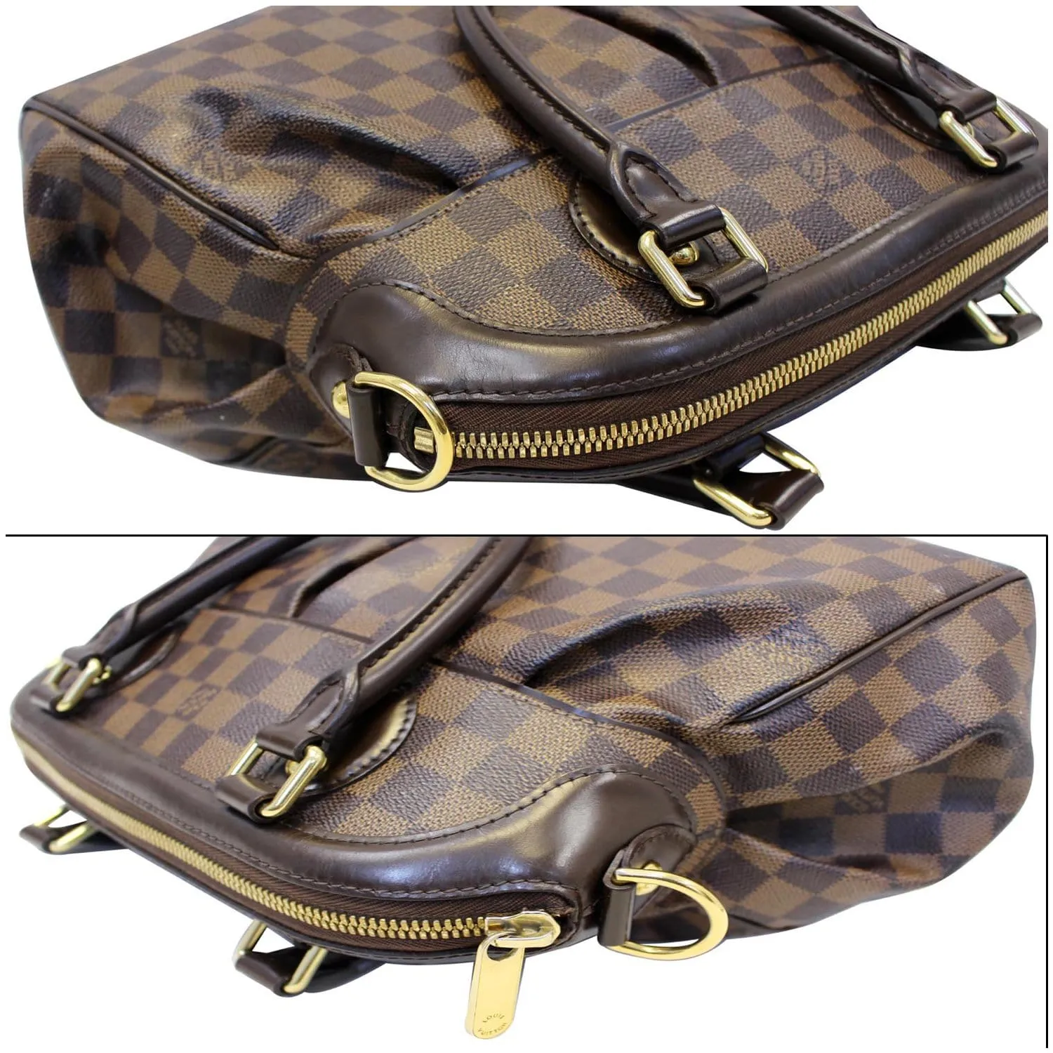 LOUIS VUITTON Trevi PM Damier Ebene Shoulder Bag Brown