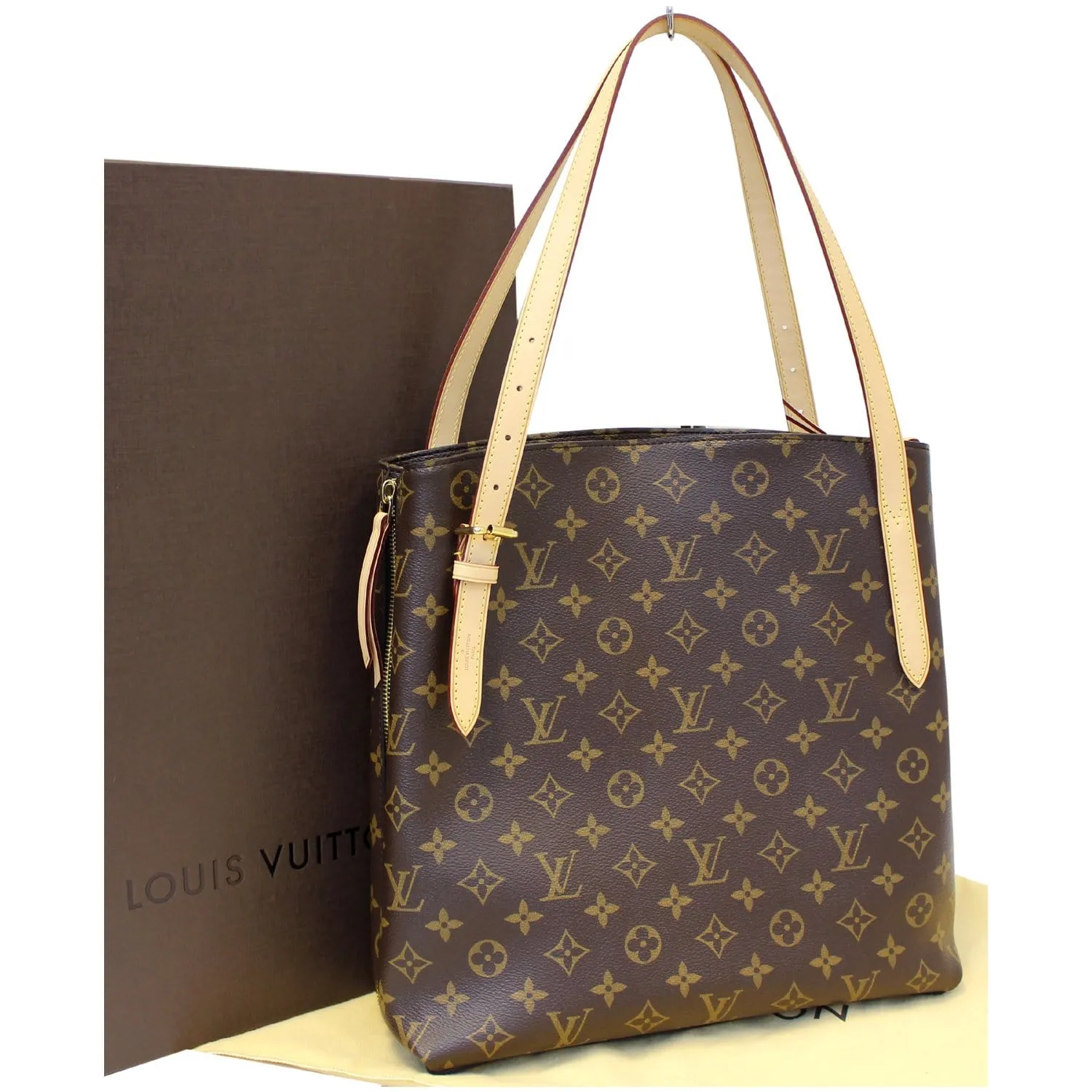 LOUIS VUITTON Voltaire Monogram Canvas Shoulder Bag Brown
